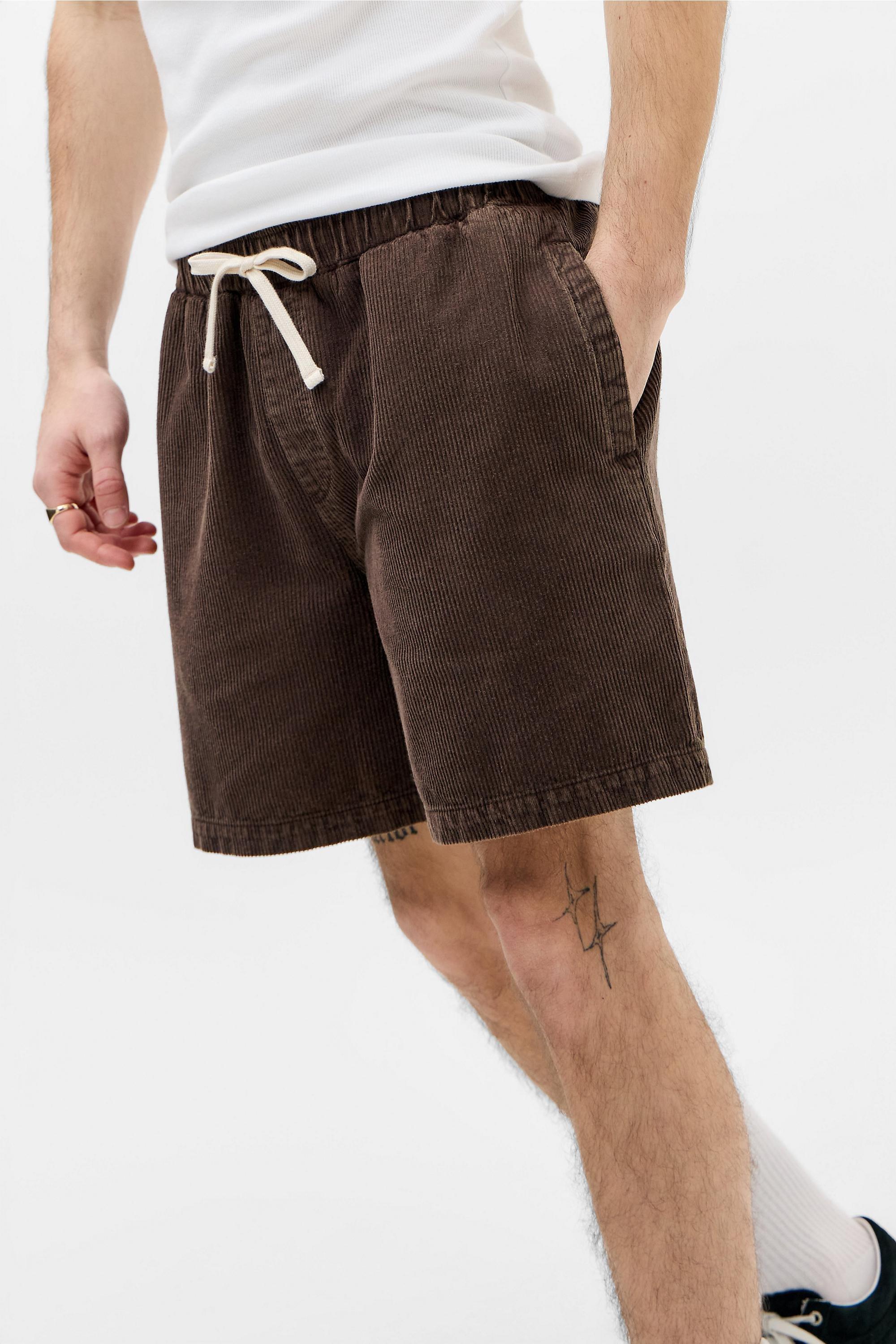 Brown Bdg Brown Corduroy Shorts, BRN, large image number 4
