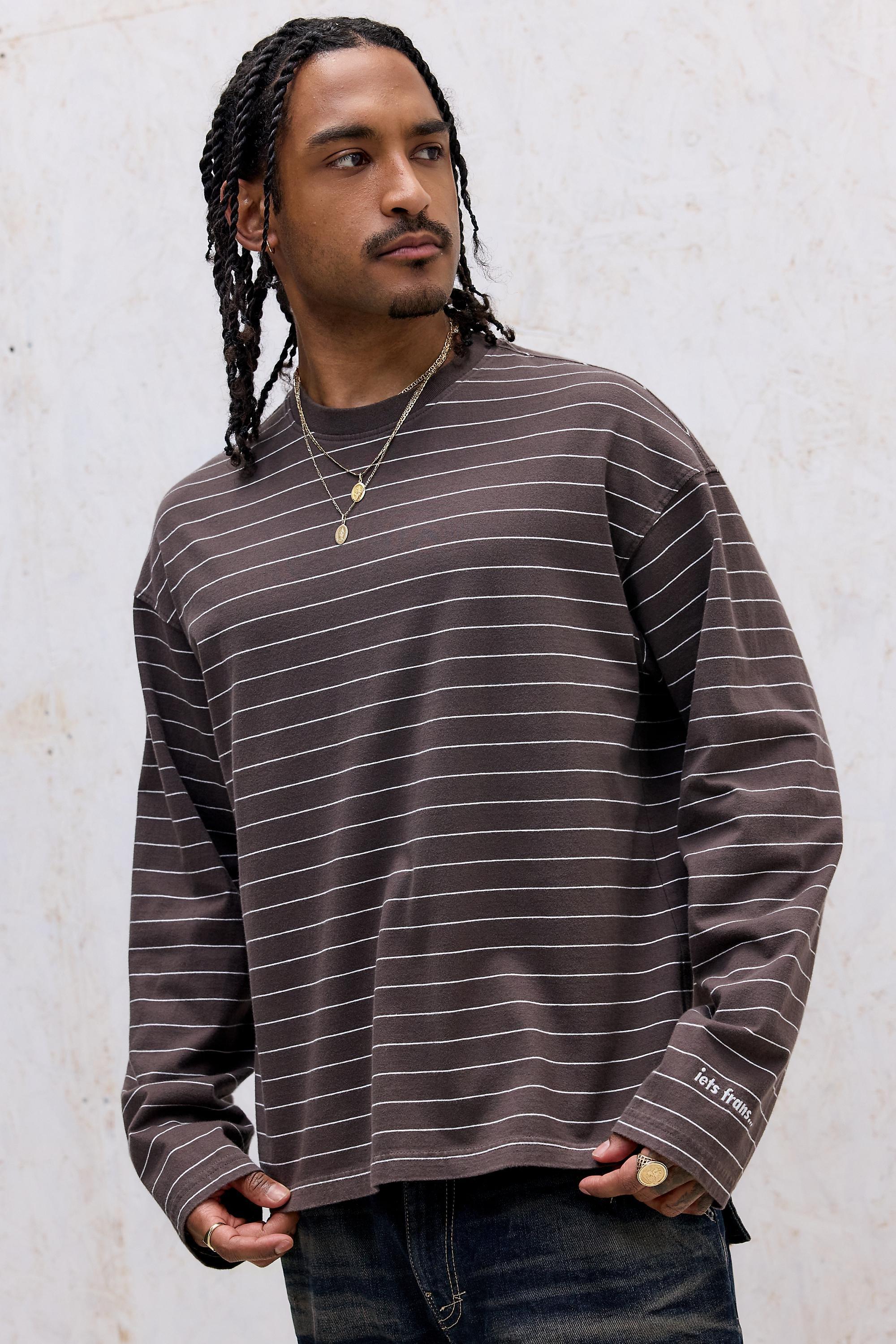 Brown iets frans... Stripe Long Sleeve T-Shirt, BRN, large image number 0