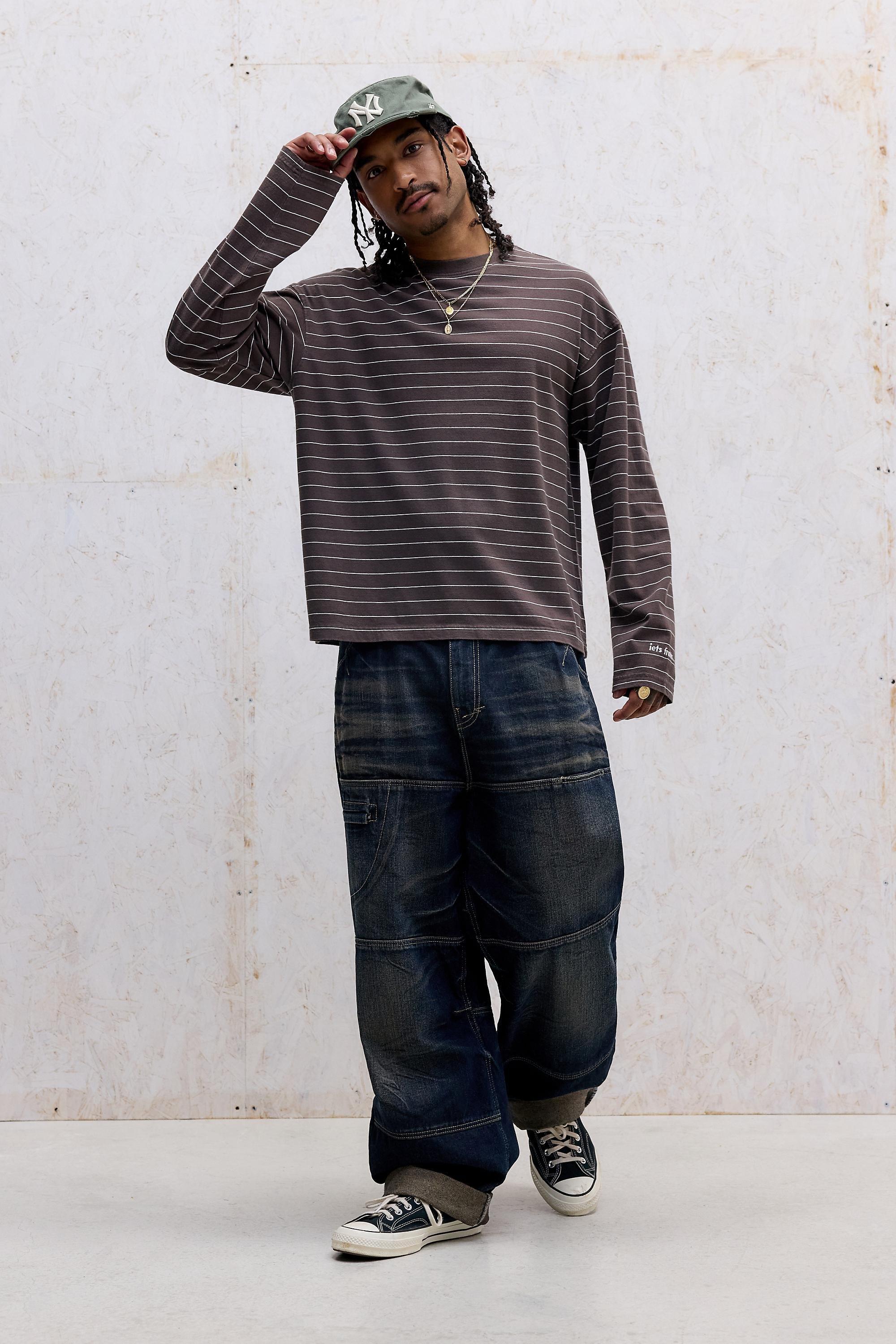 Brown iets frans... Stripe Long Sleeve T-Shirt, BRN, large image number 1