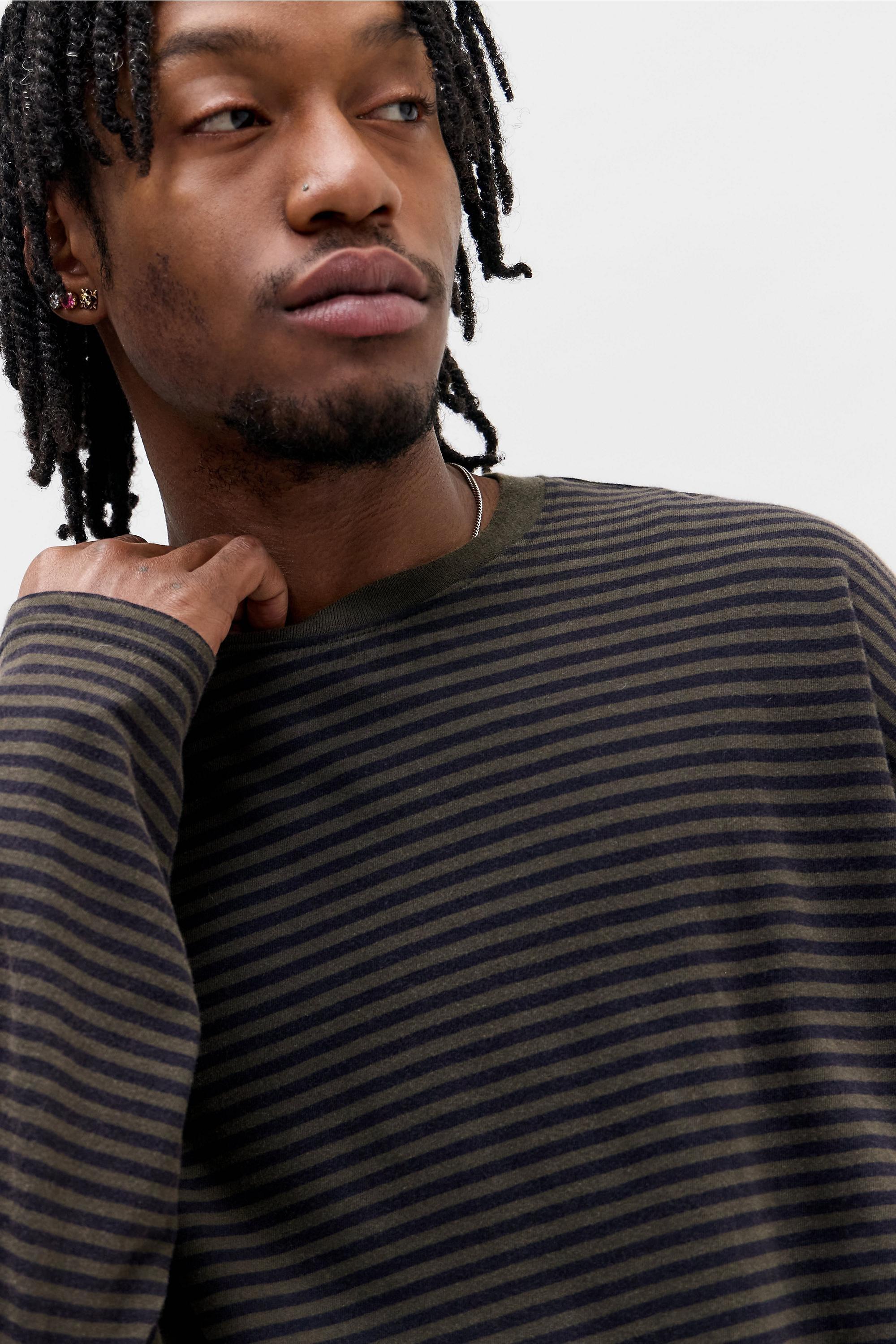 Bdg Khaki And Black Stripe Long Sleeve T-Shirt, KHAKI, large image number 2