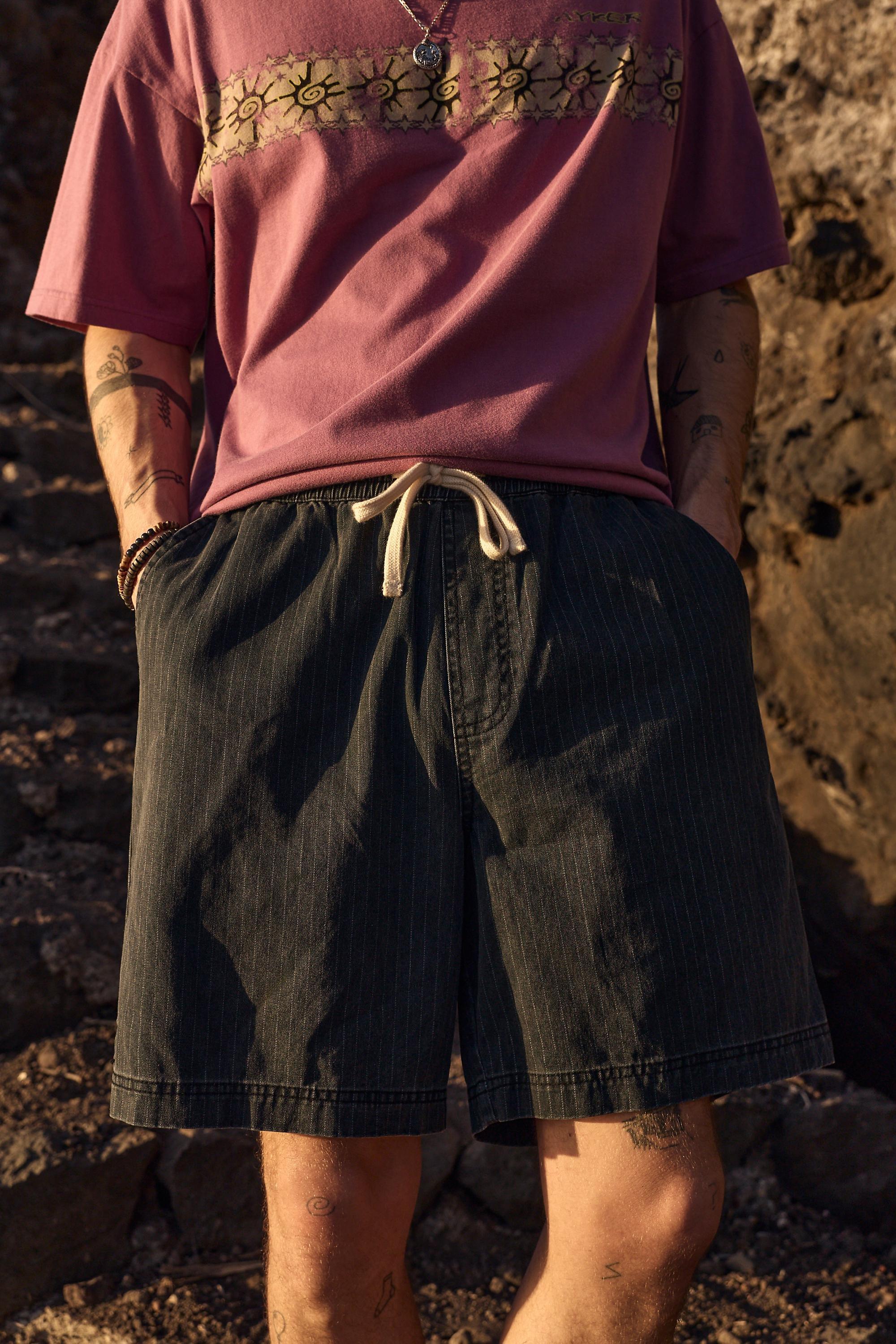 Black Uo Pin Twill Shorts, BLK, large image number 0