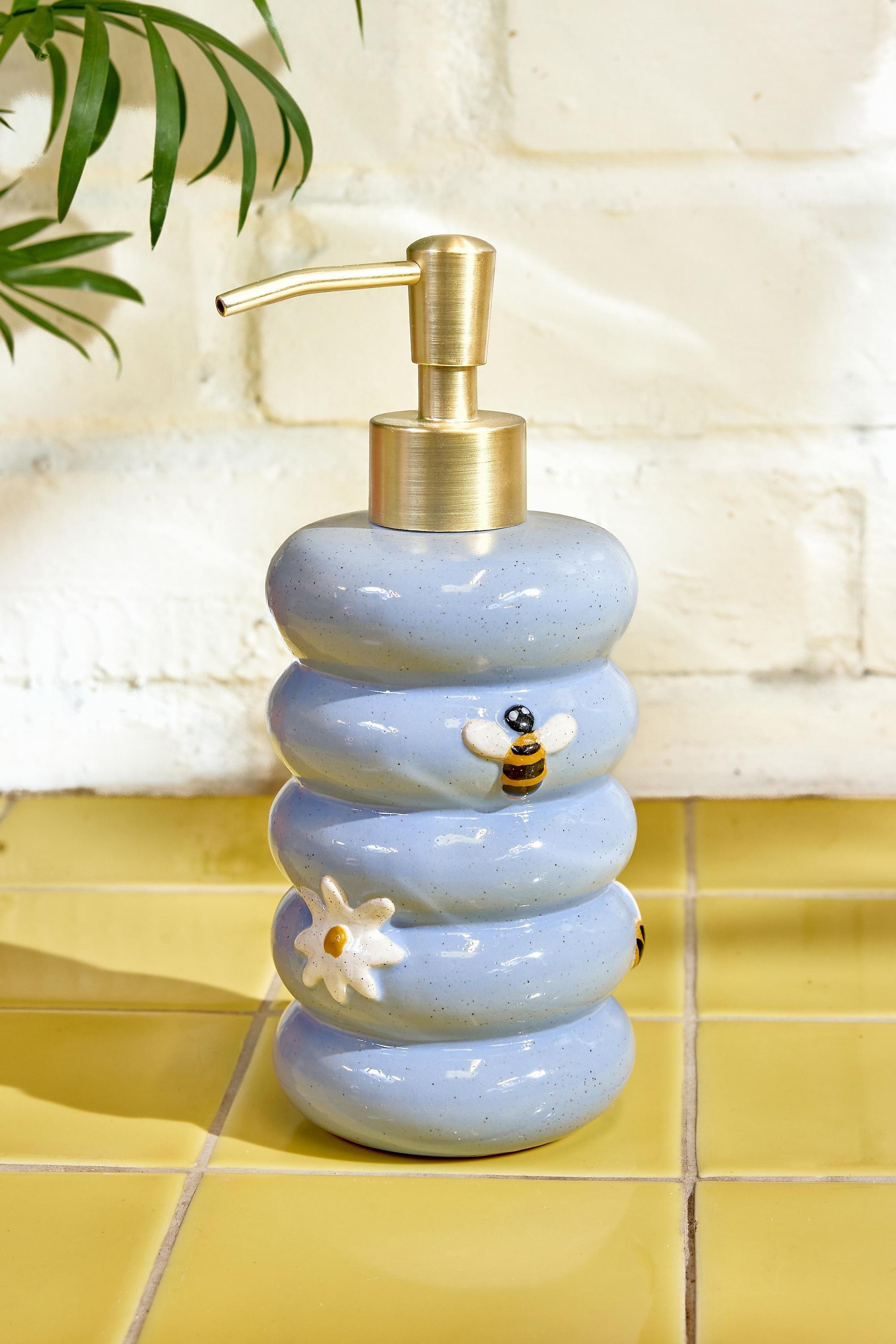 Blue Bumble Bee Soap Dispenser, BLUE, large image number 0