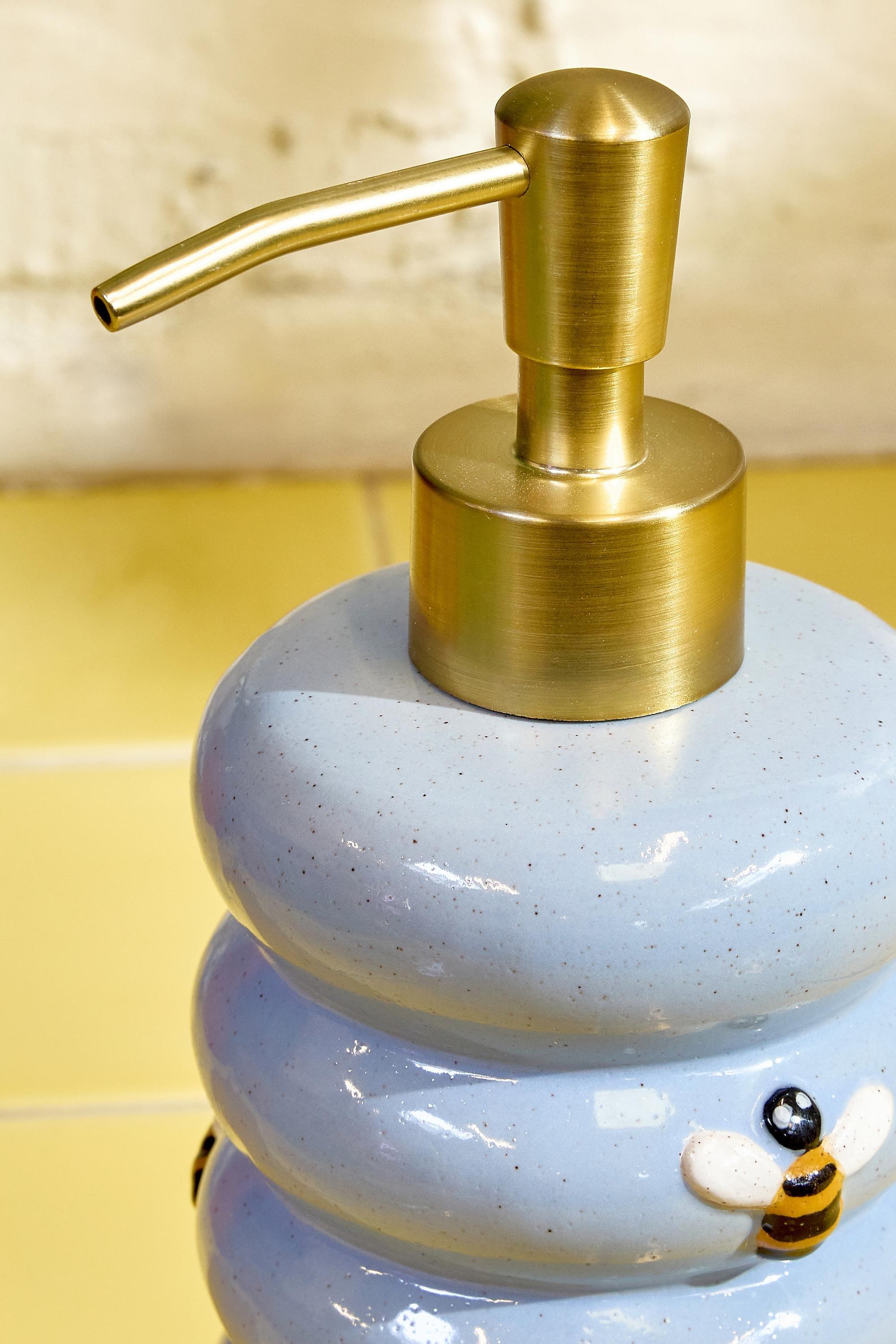 Blue Bumble Bee Soap Dispenser, BLUE, large image number 2