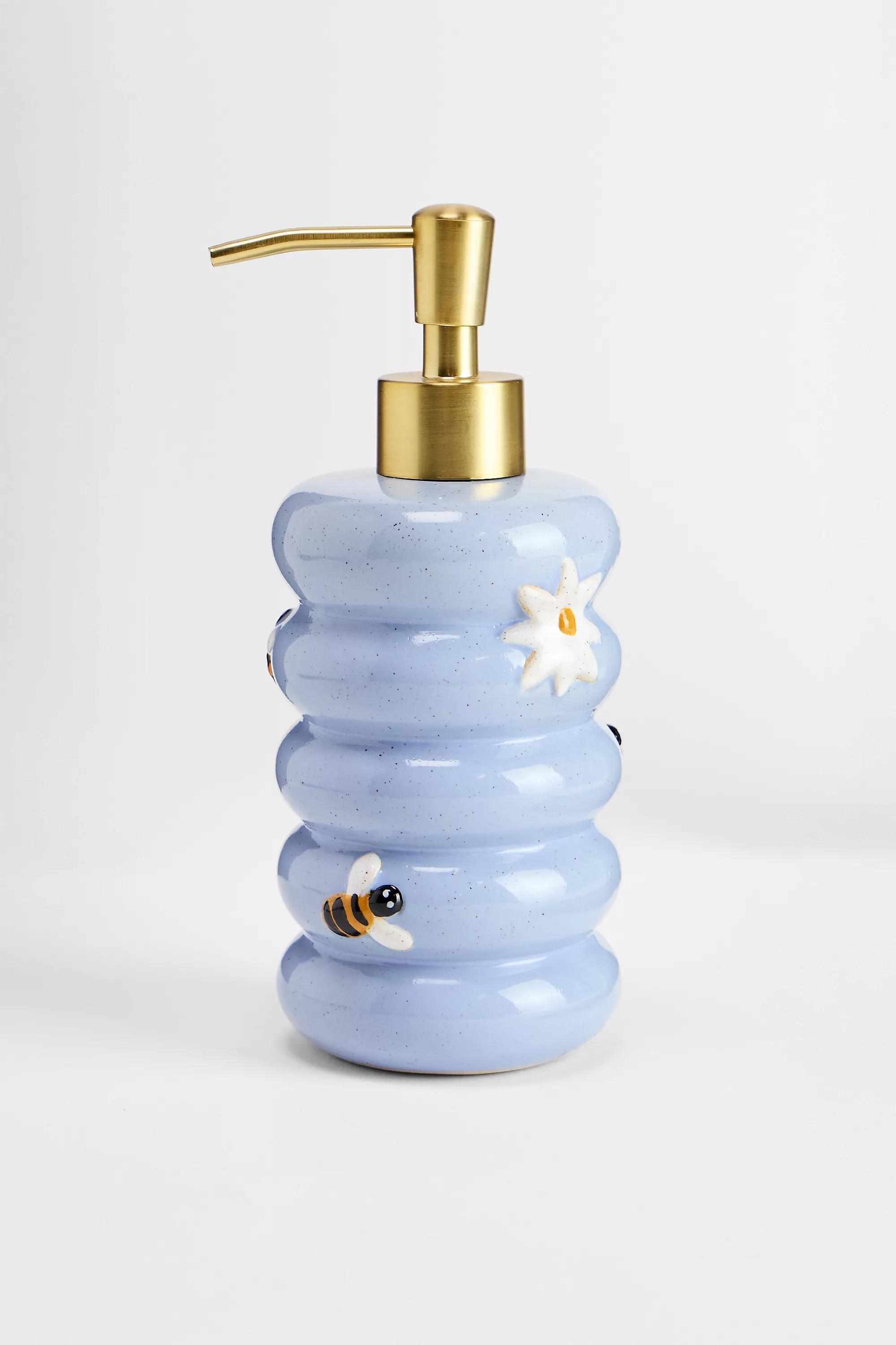 Blue Bumble Bee Soap Dispenser, BLUE, large image number 3
