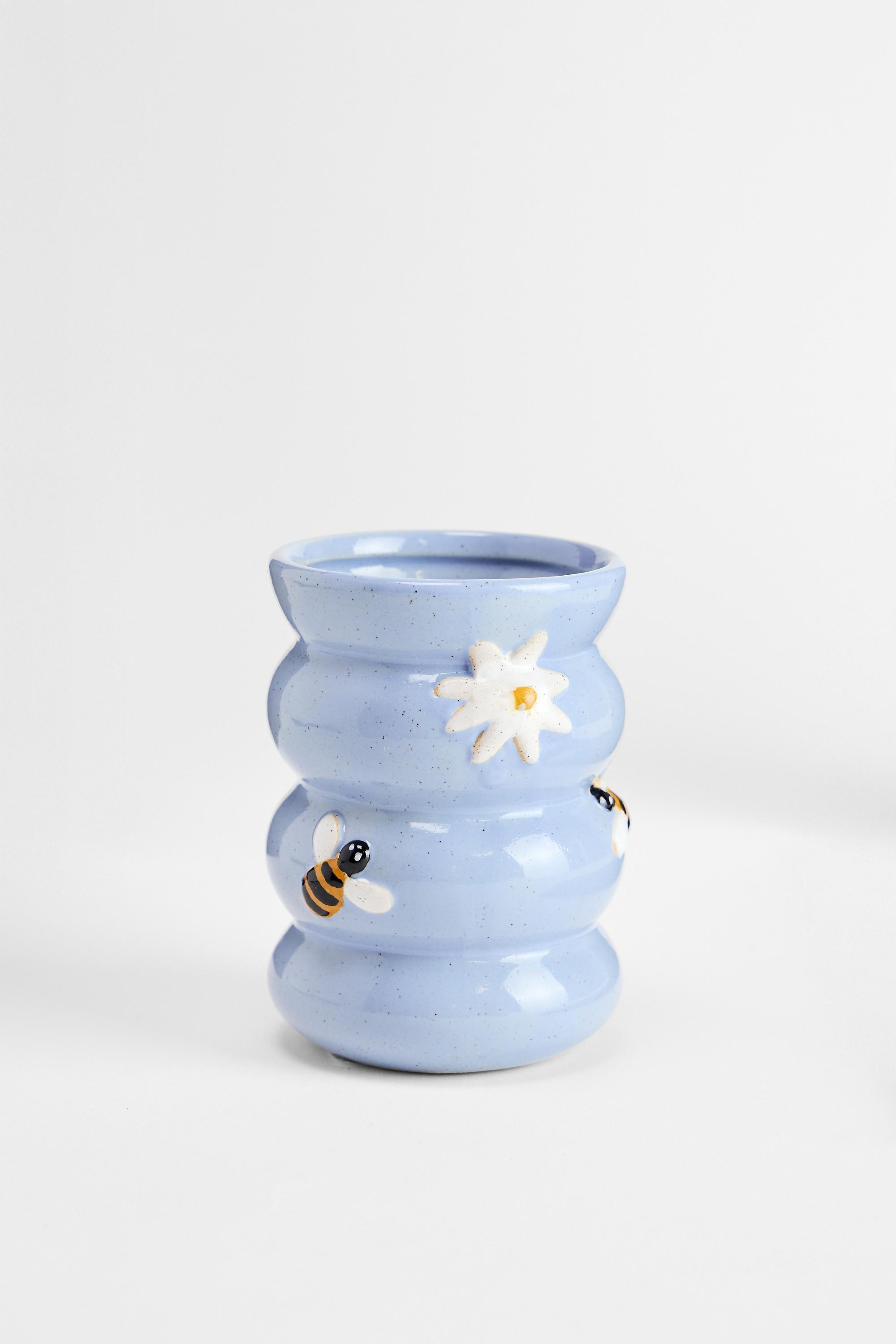 Blue Bumble Bee Storage Pot, BLUE, large image number 3
