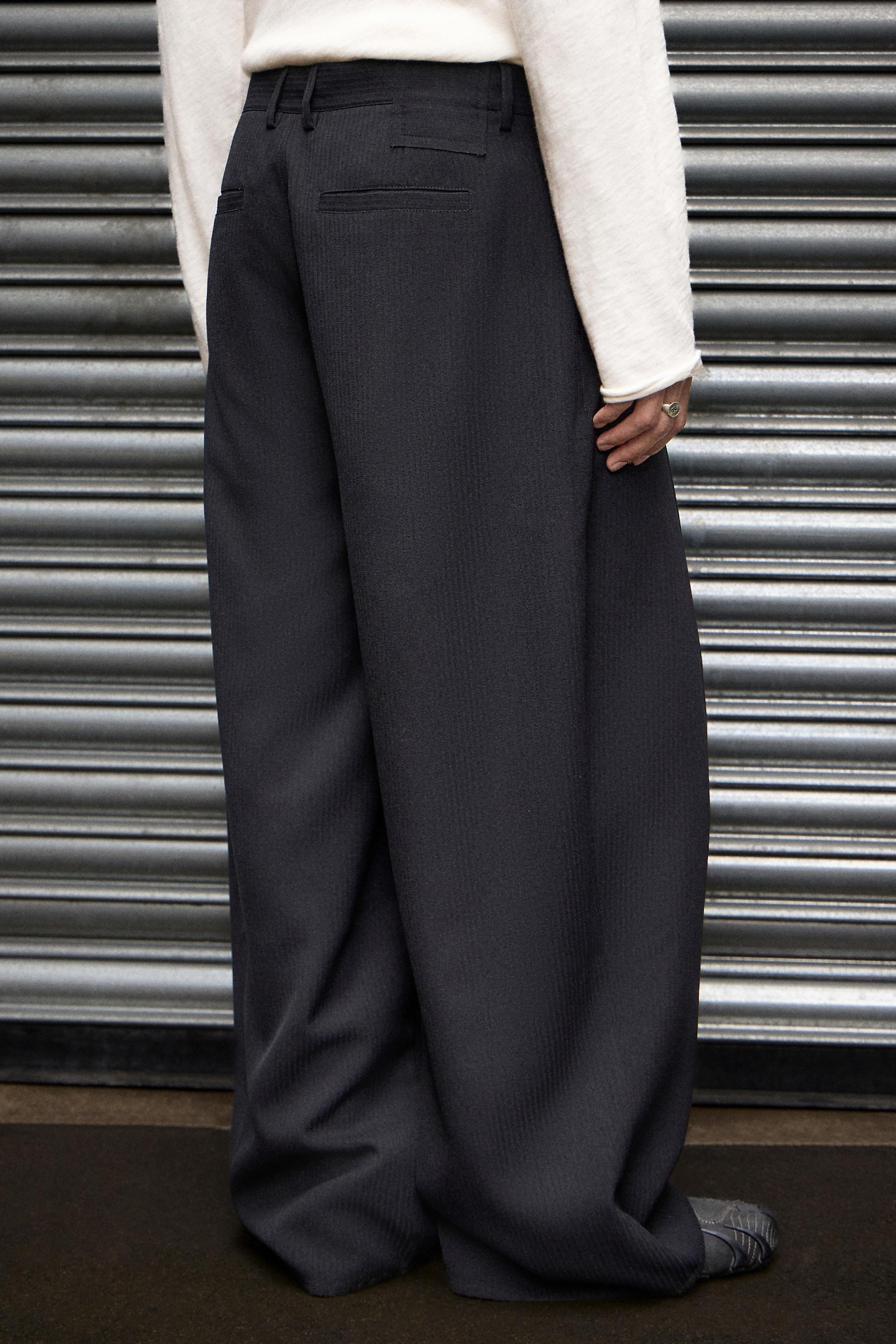 Black Uo Black Noa Cocoon Pleated Trousers, BLK, large image number 3
