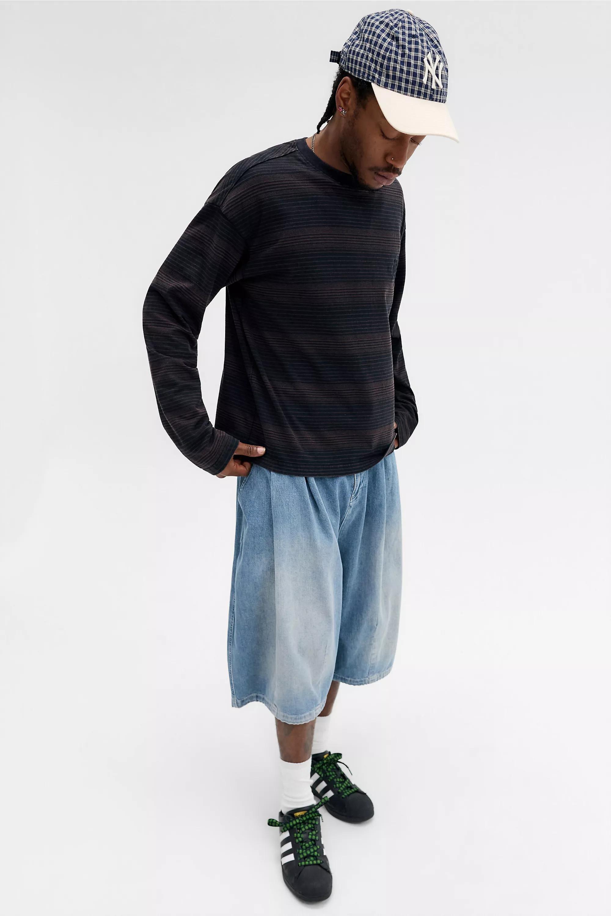 Black iets frans... Black Shadow Stripe Long Sleeve T-Shirt, BLK, large image number 1