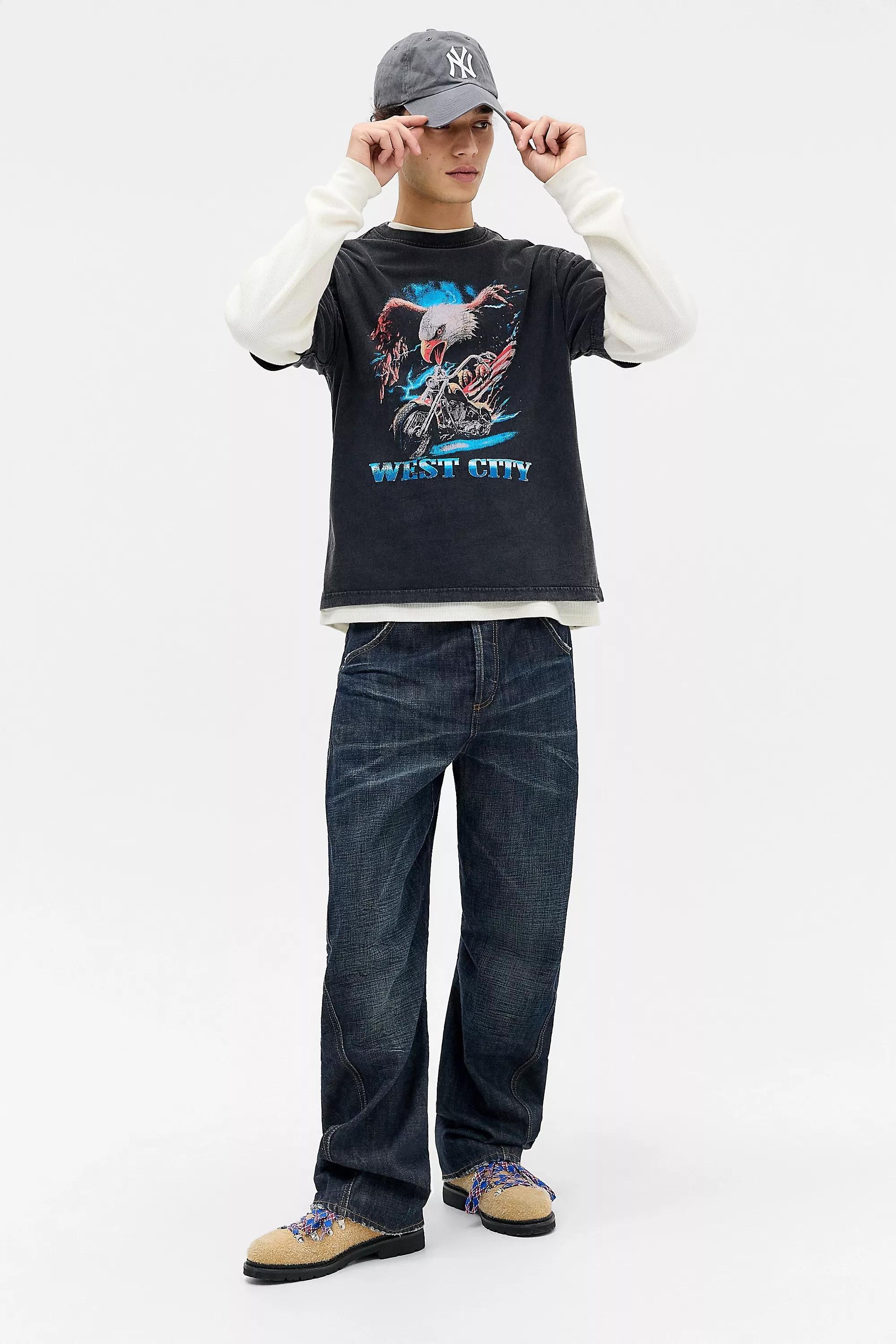 Black Uo Printed T-Shirt, BLK, medium