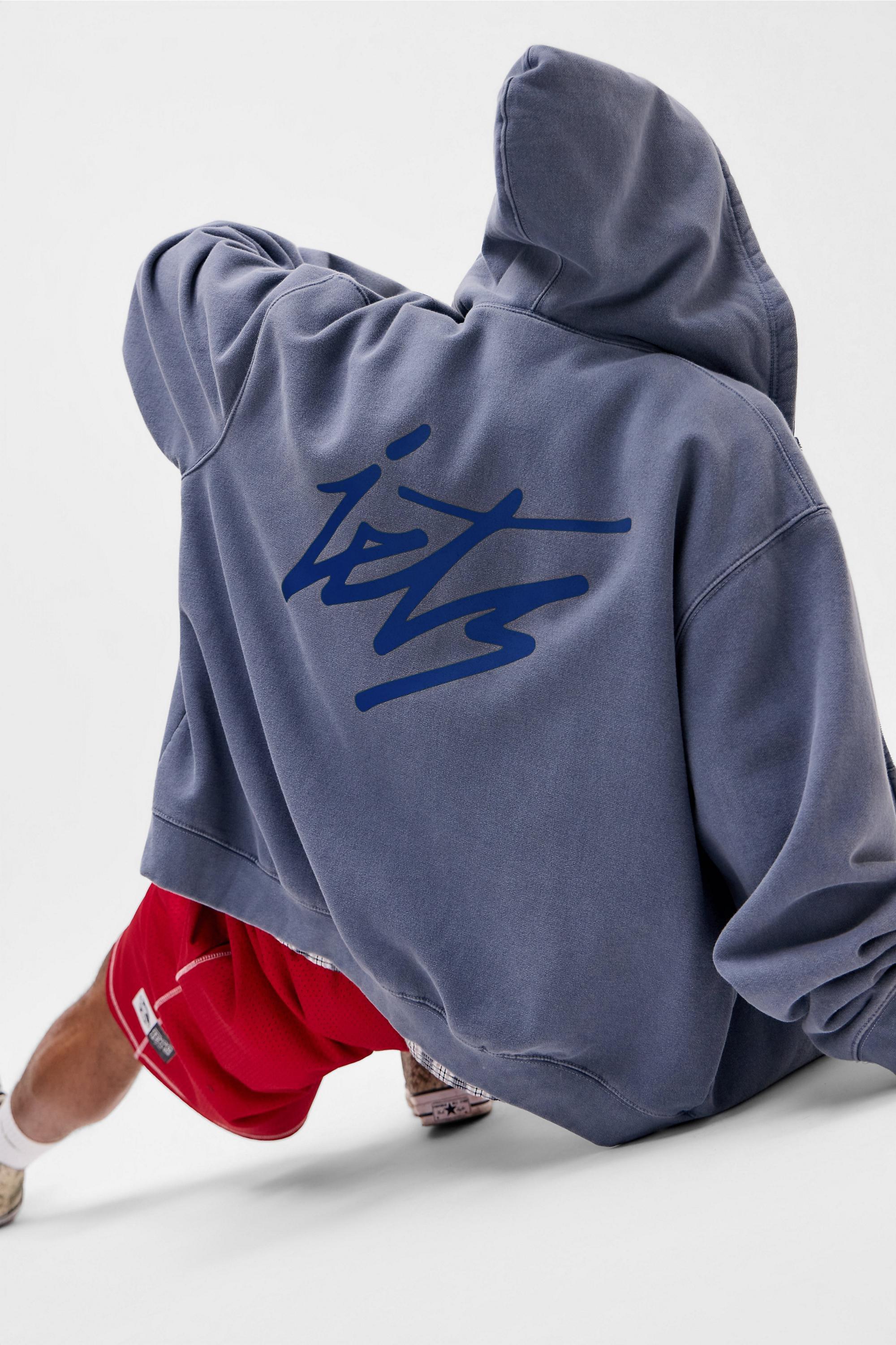 Blue iets frans... Script Zip-Through Hoodie, BLUE, large image number 0