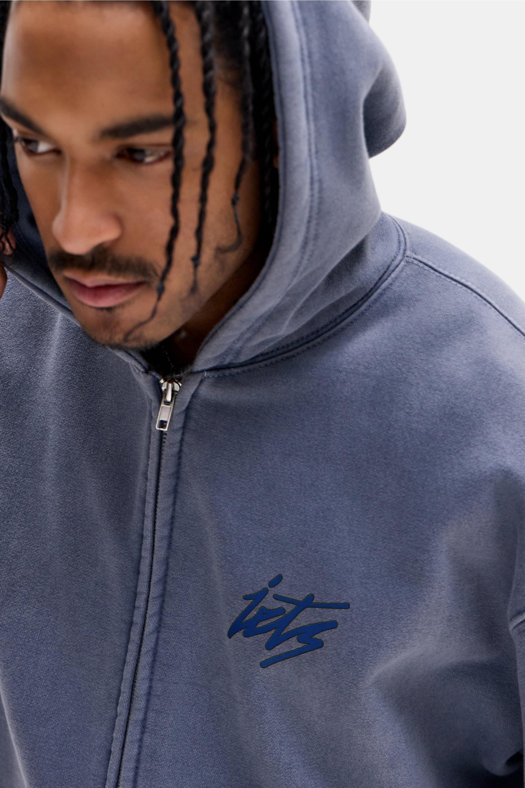 Blue iets frans... Script Zip-Through Hoodie, BLUE, large image number 3