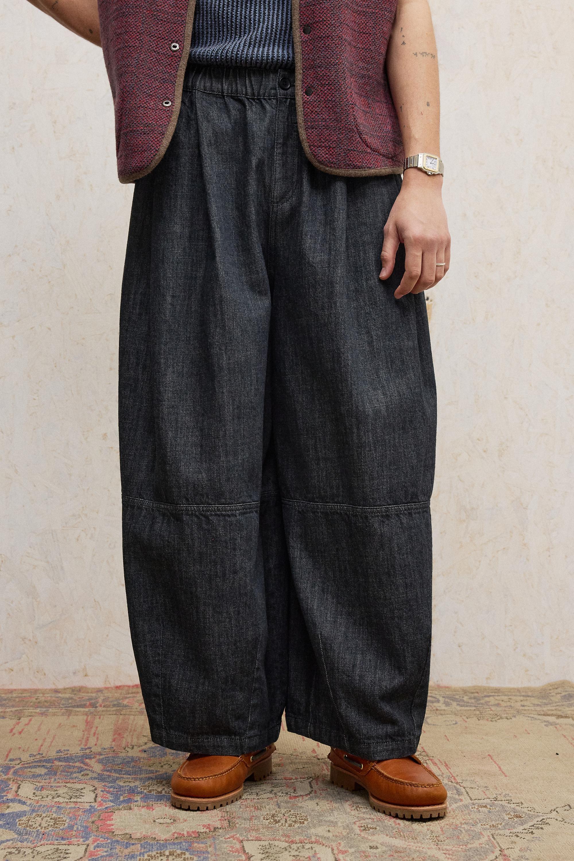 Blue Loom Malachi Rinse Denim Pleated Trousers, BLUE, medium