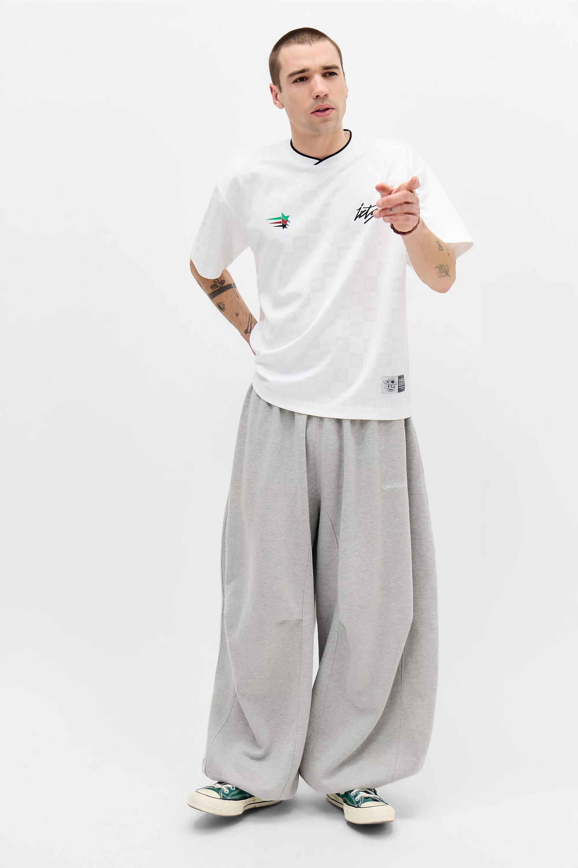 White Its Frans... White Check Short Sleeve Football Shirt, WHT, large image number 2