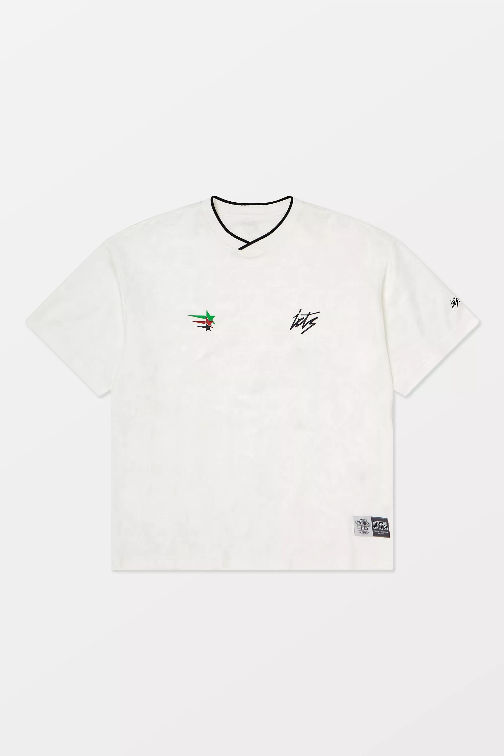 White Its Frans... White Check Short Sleeve Football Shirt, WHT, large image number 4