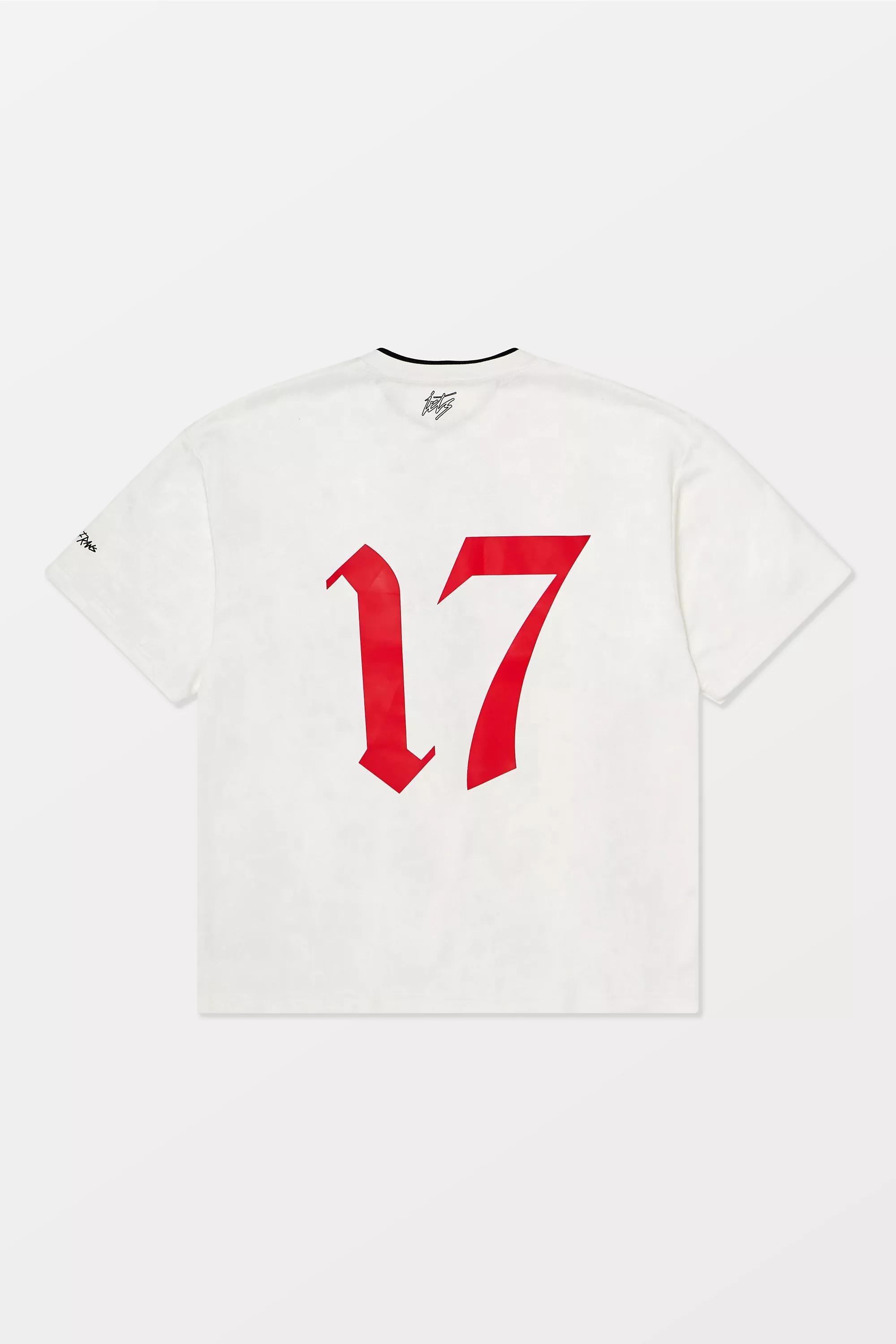 White Its Frans... White Check Short Sleeve Football Shirt, WHT, large image number 5