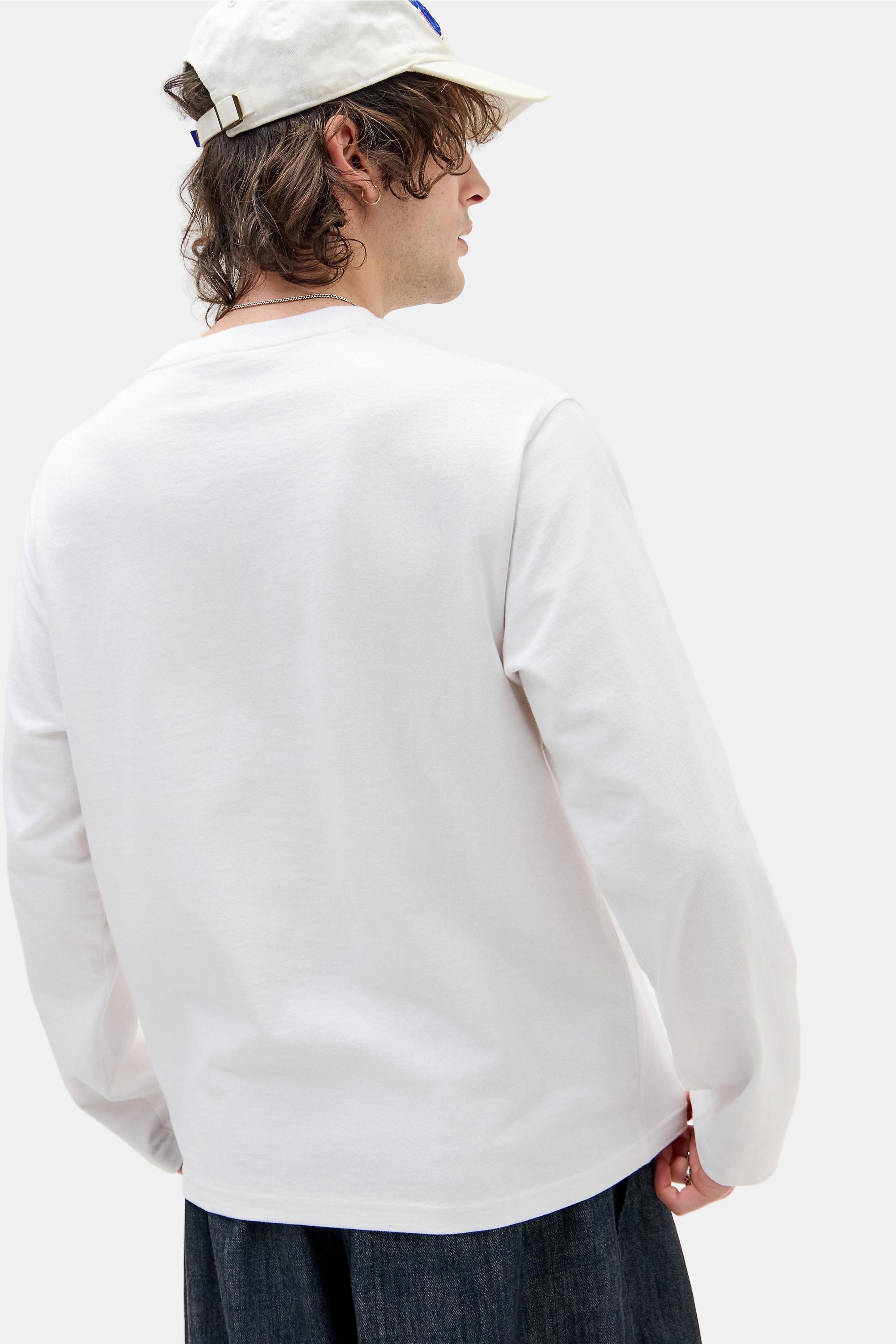 White Uo White Long Sleeve Skate T-Shirt, WHT, large image number 3