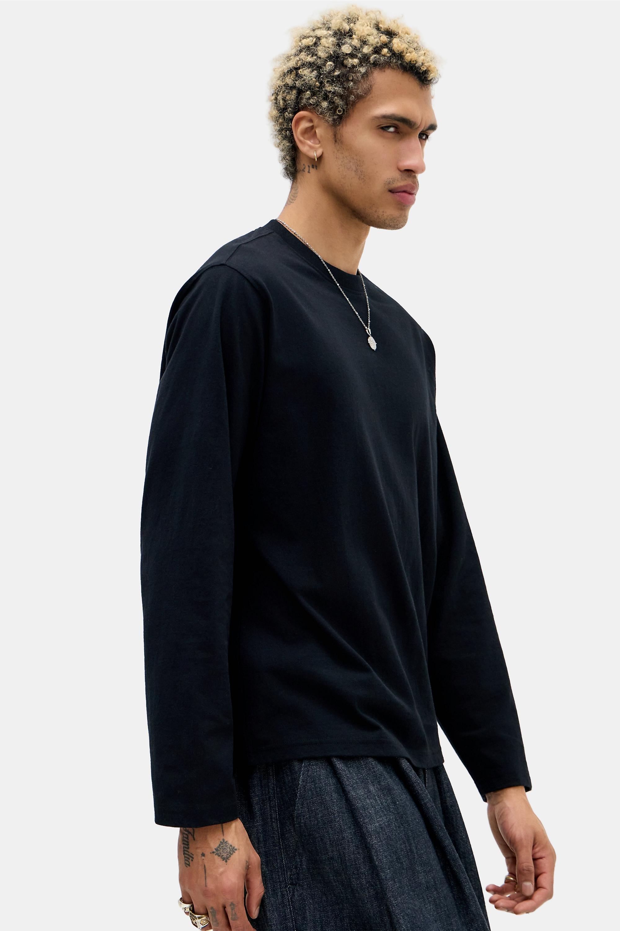 Black Uo Black Long Sleeve Skate T-Shirt, BLK, large image number 0