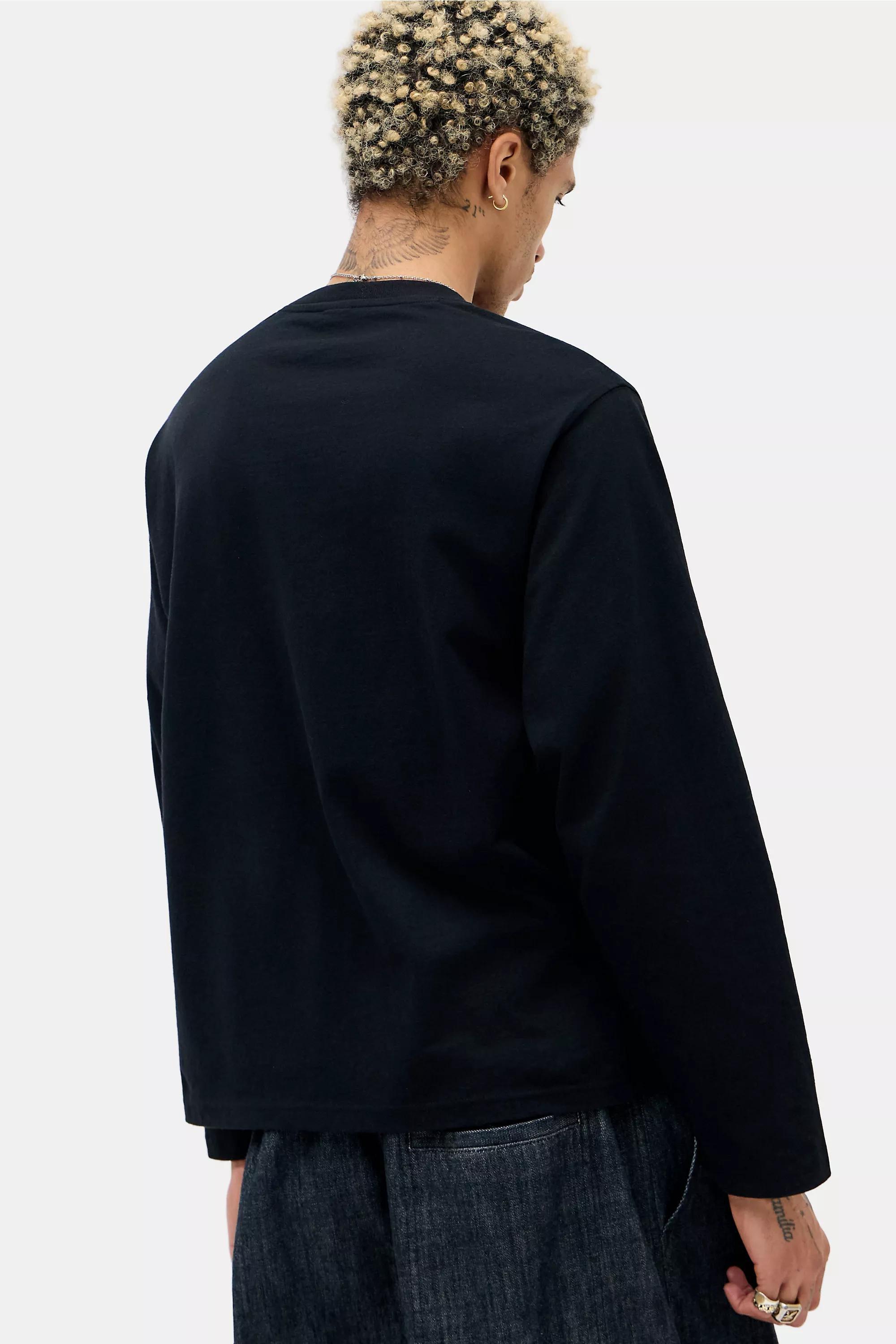 Black Uo Black Long Sleeve Skate T-Shirt, BLK, large image number 3