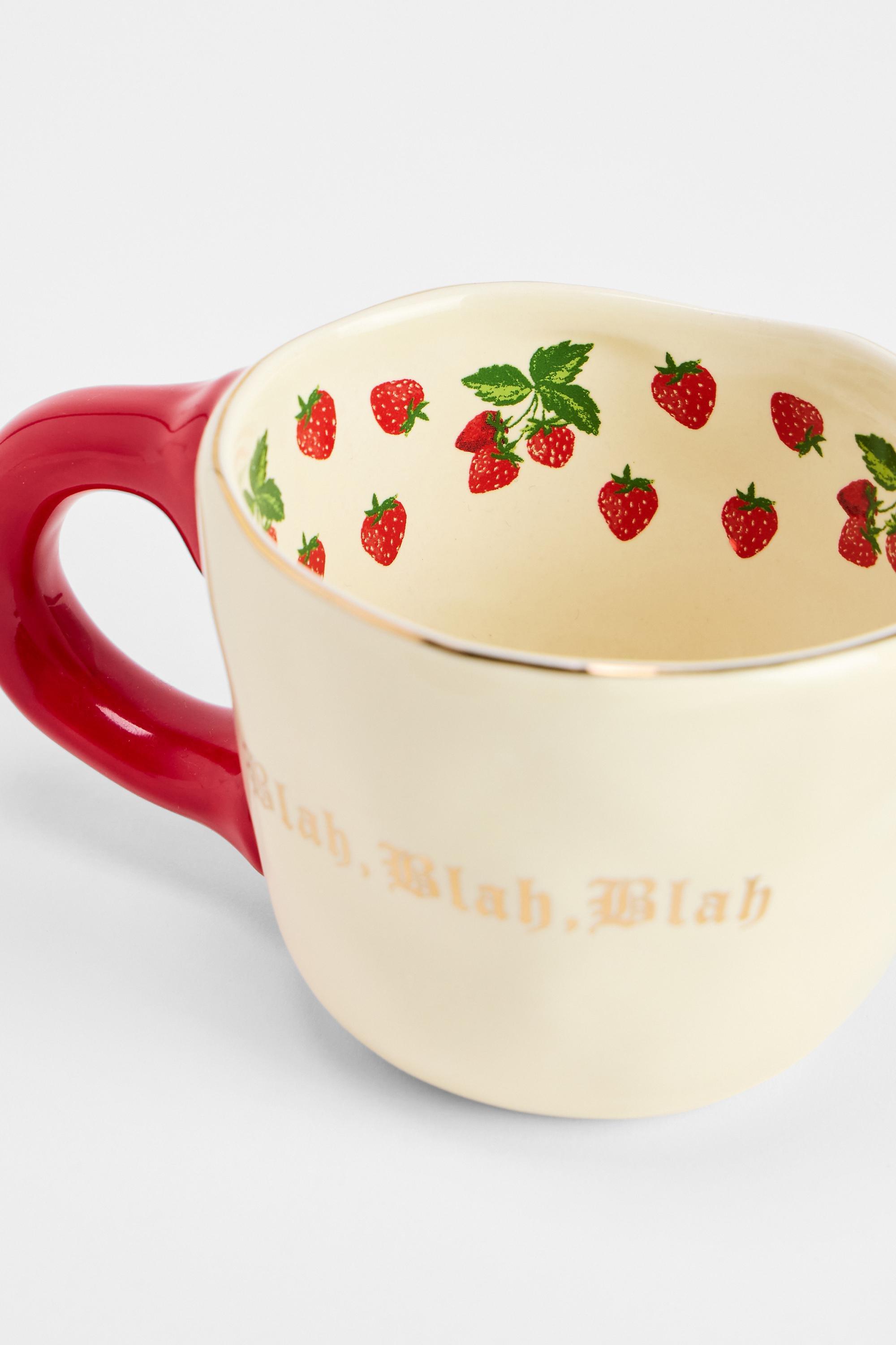 RED Blah Blah Strawberry Mug, RED, large image number 1