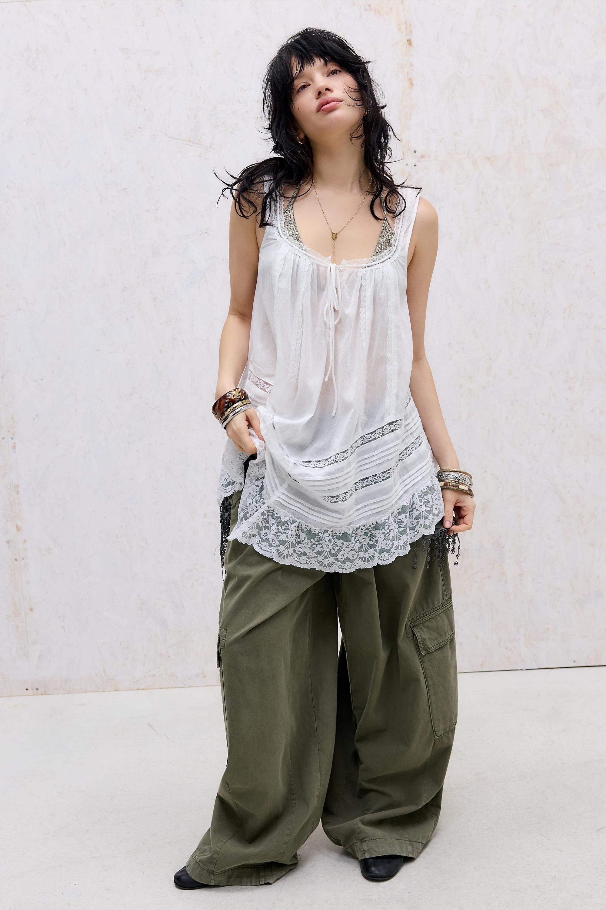 WHITE Kimchi Blue Melissa Lace Insert Tunic, WHT, large image number 3