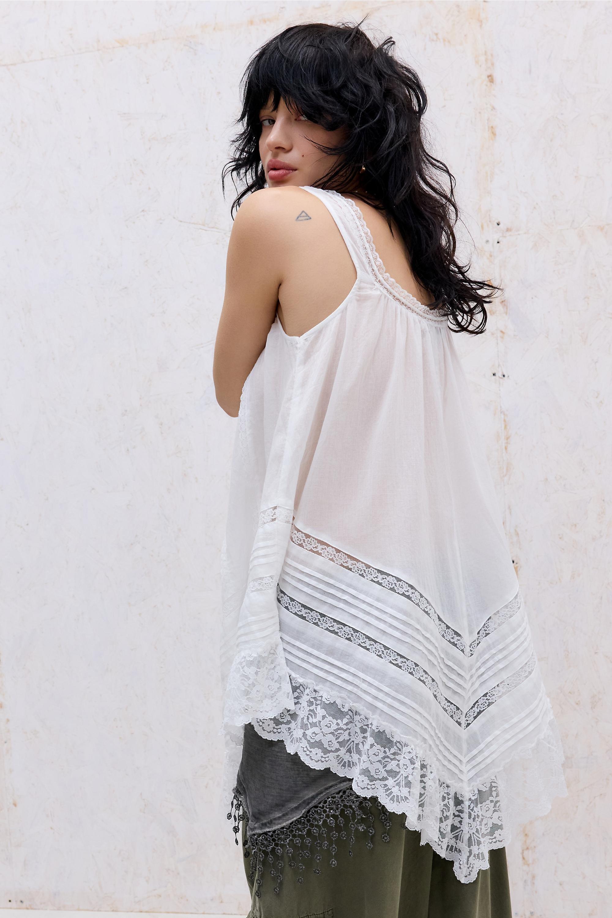 WHITE Kimchi Blue Melissa Lace Insert Tunic, WHT, large image number 5