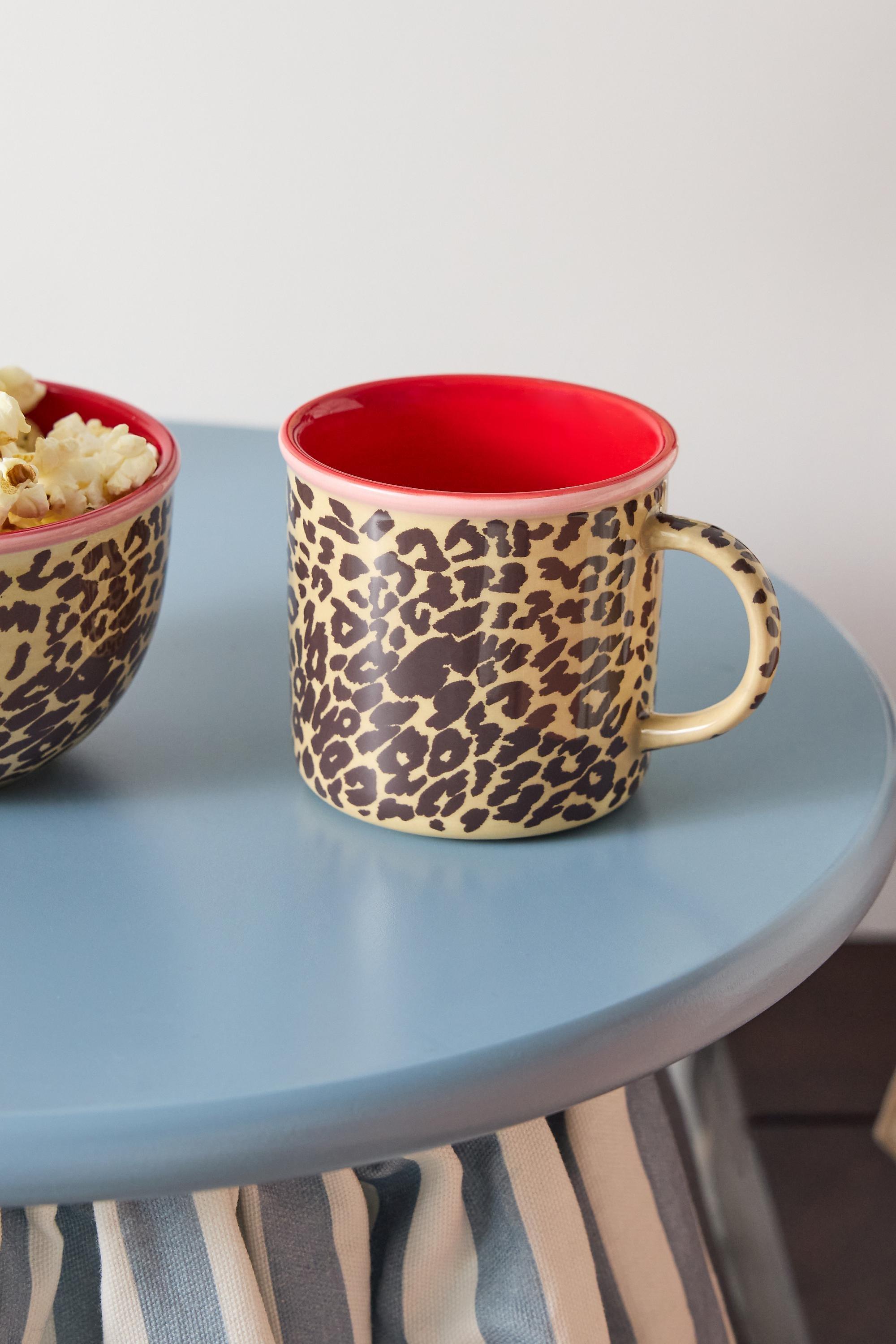 BROWN Leopard Print Micro Camping Mug, BRN, large image number 0