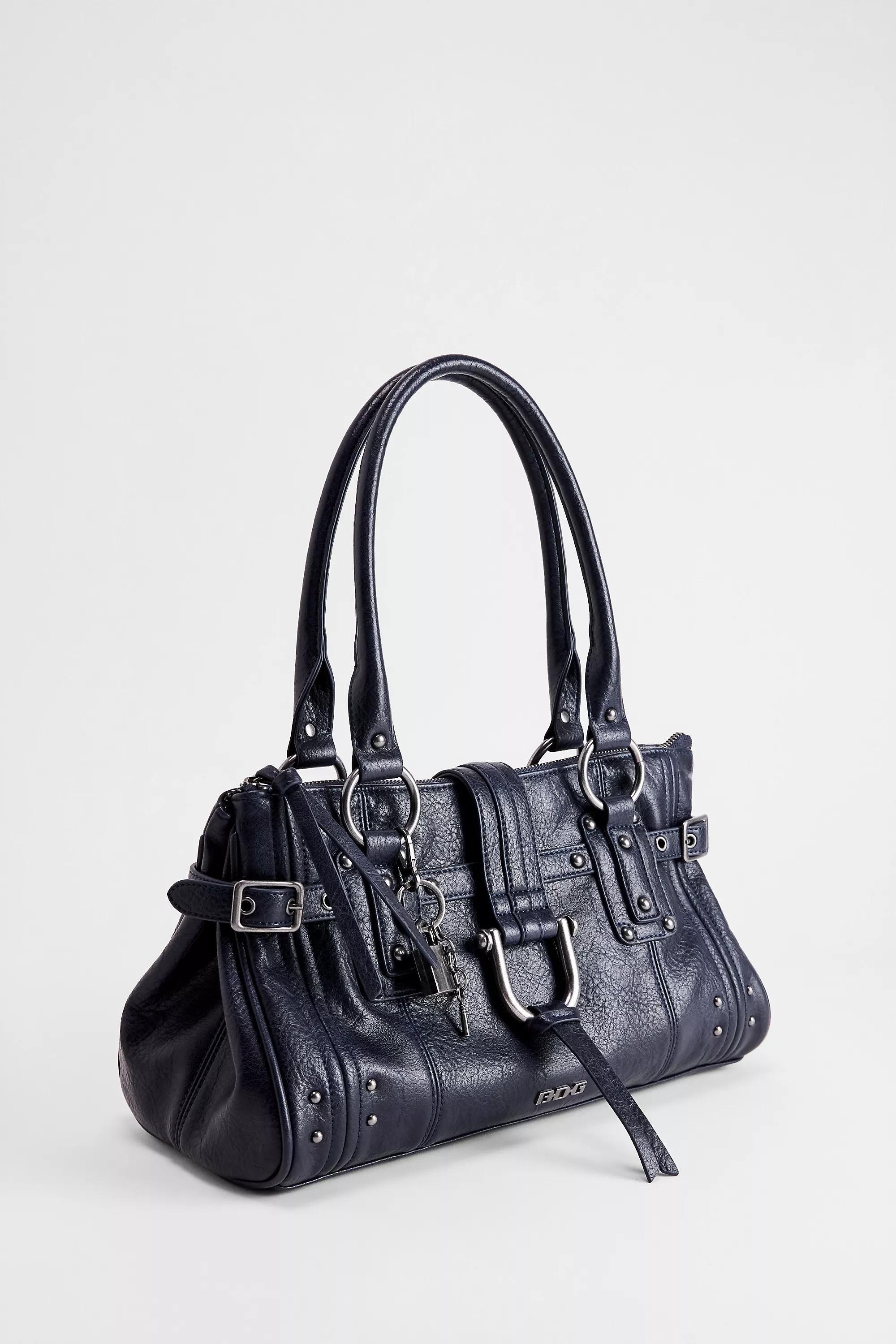 Blue Bdg Karlie Lock Shoulder Bag, NAVY, medium