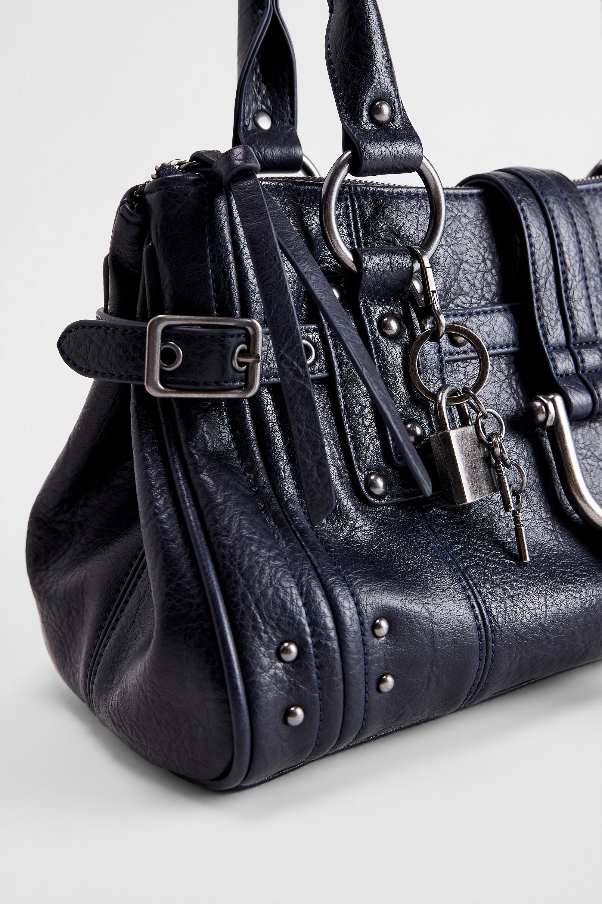 Blue Bdg Karlie Lock Shoulder Bag, NAVY, large image number 3