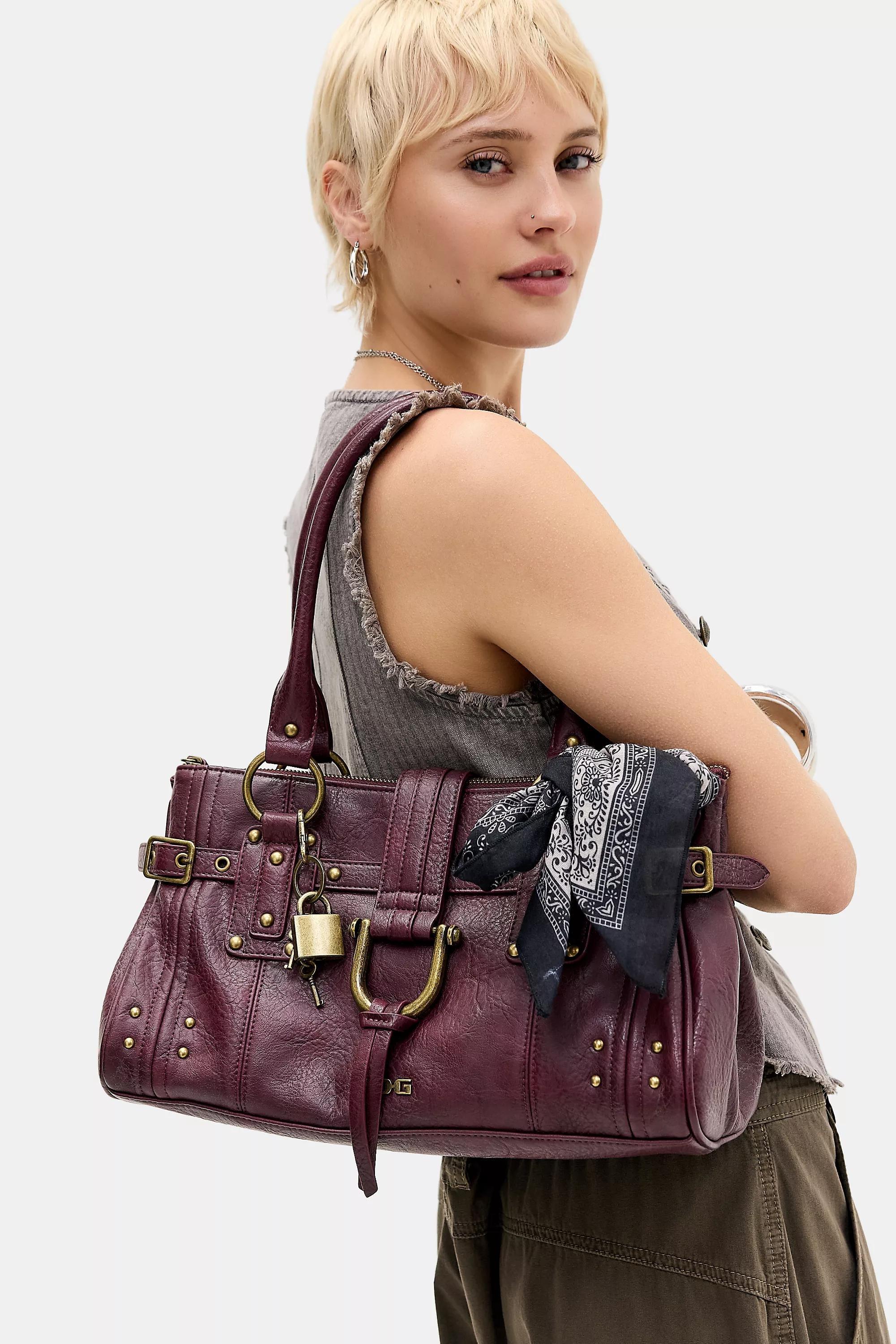 WINE BDG Karlie Lock Shoulder Bag, WINE, large image number 0