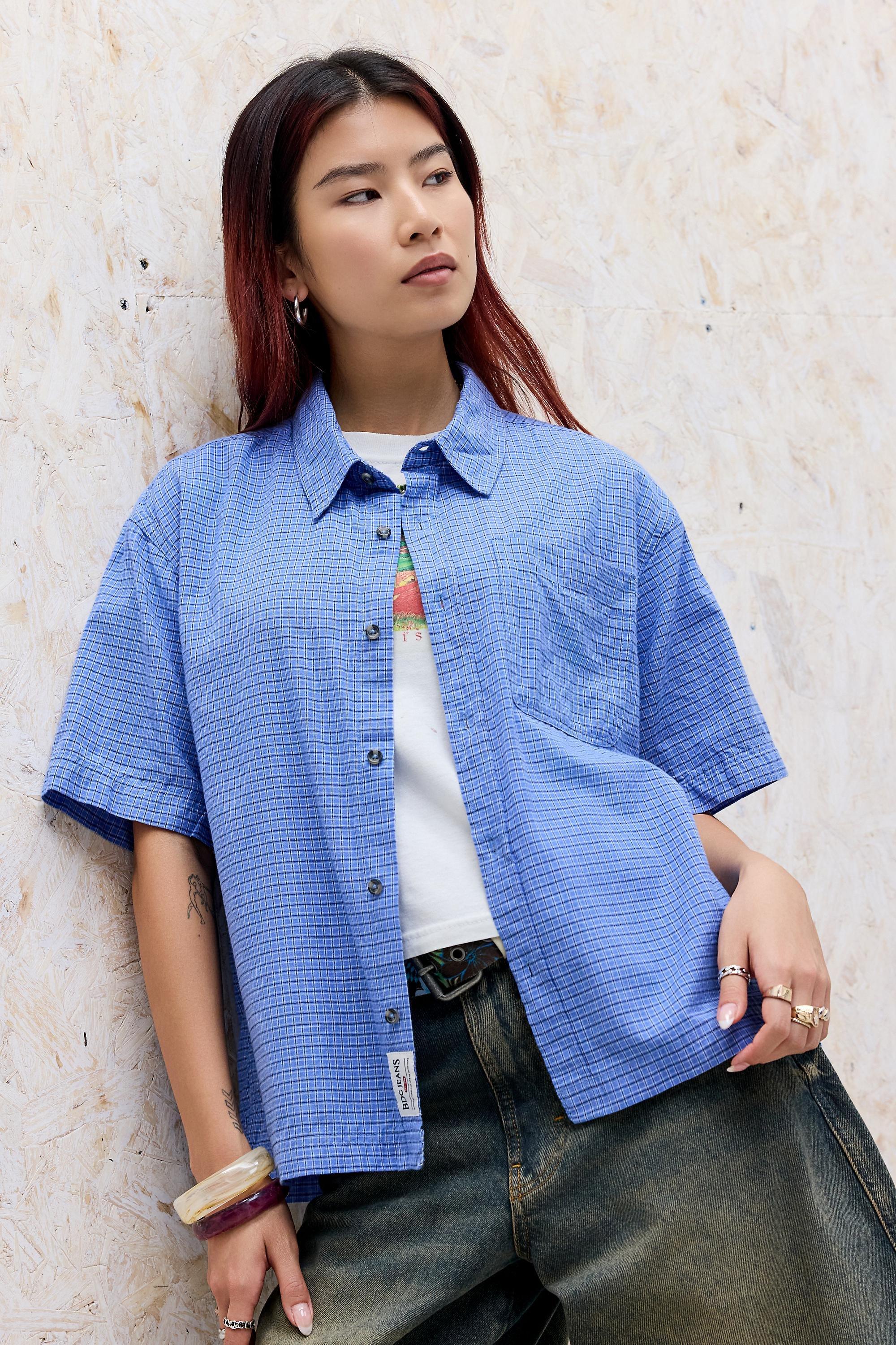 Blue Bdg Blue Mini Check Shirt, LT BLUE, large image number 4