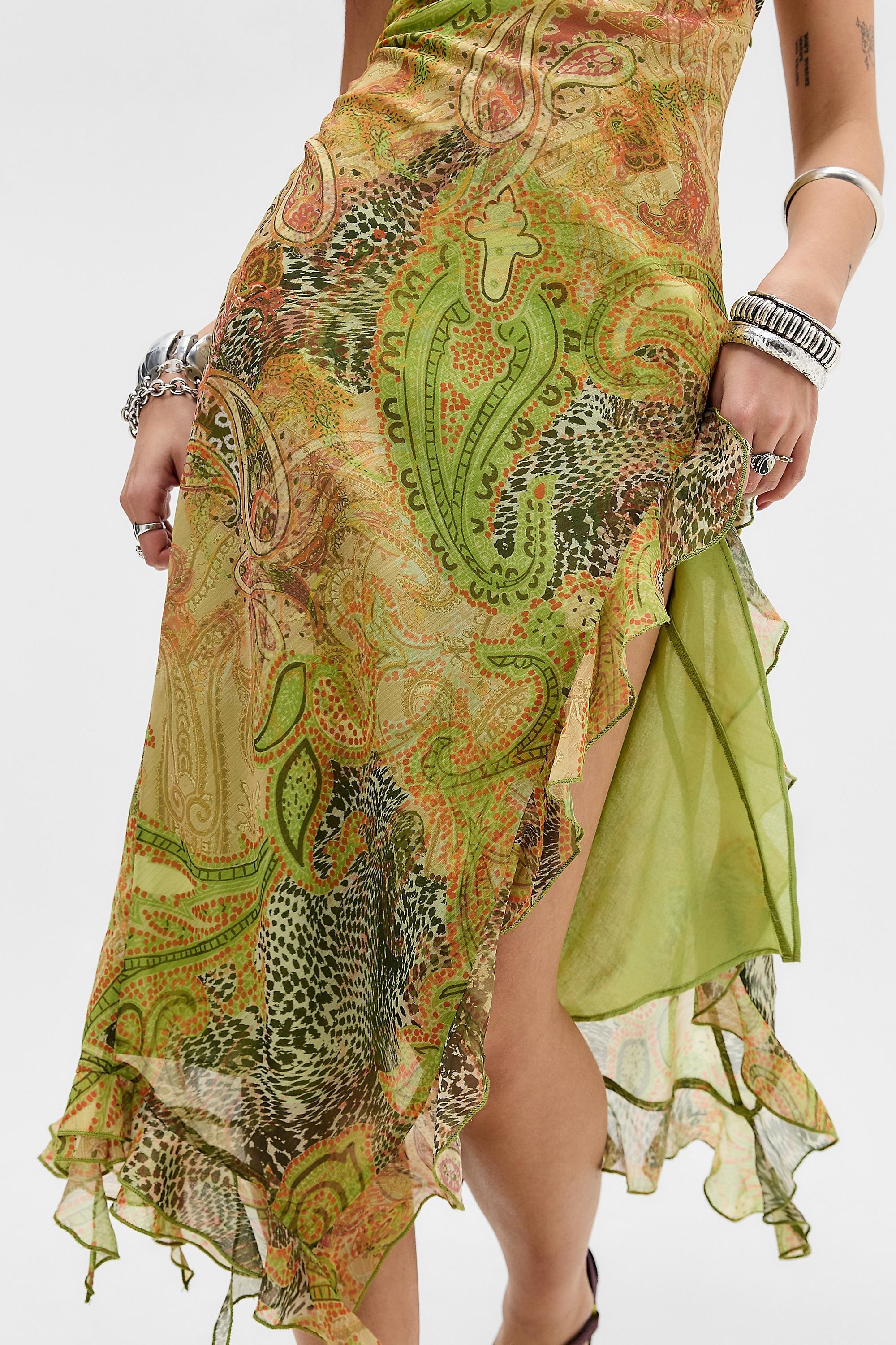 Green Uo Dhalia Paisley Midi Dress, GRN, large image number 2