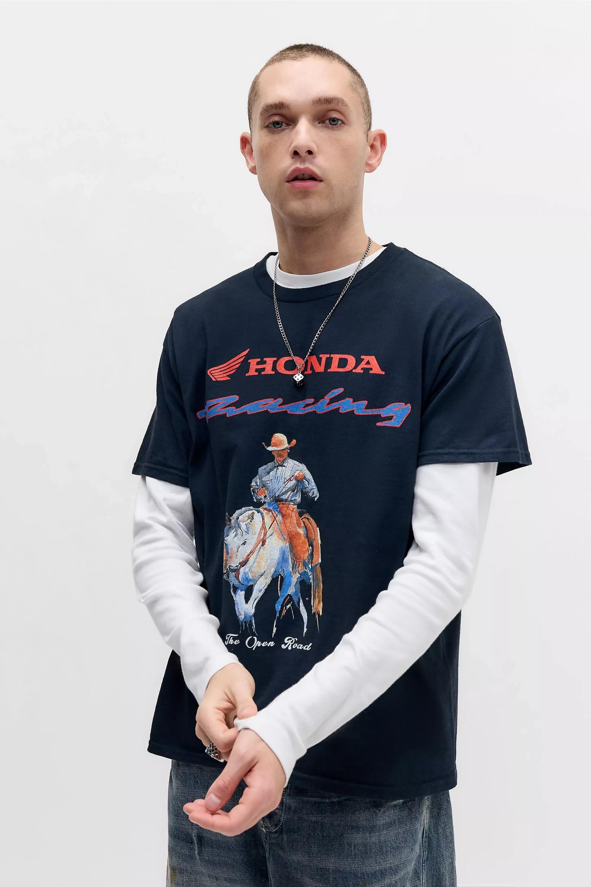 Black Uo Honda Racing T-Shirt, BLK, large image number 0