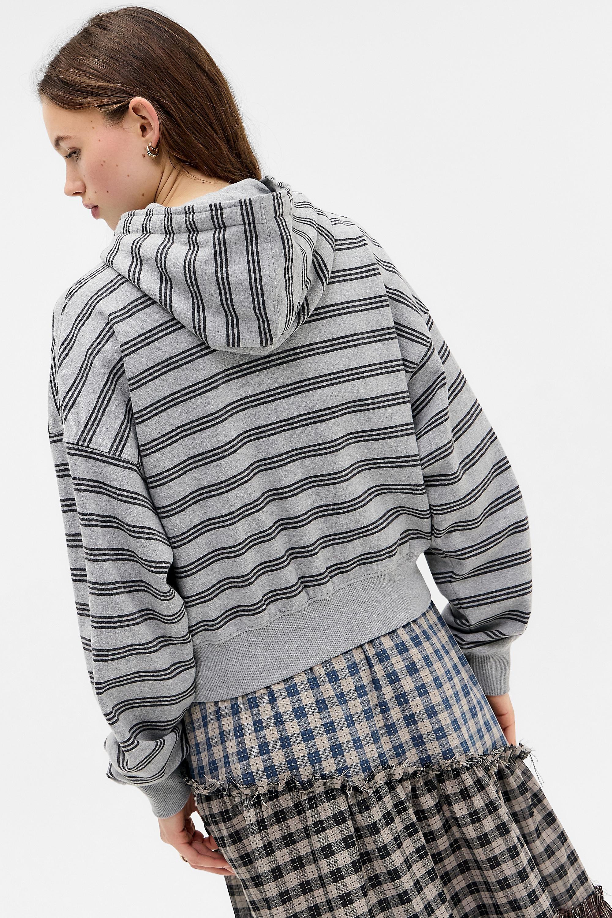 Grey Bdg Easy Stripe Hoodie, GR MOTIF, large image number 4