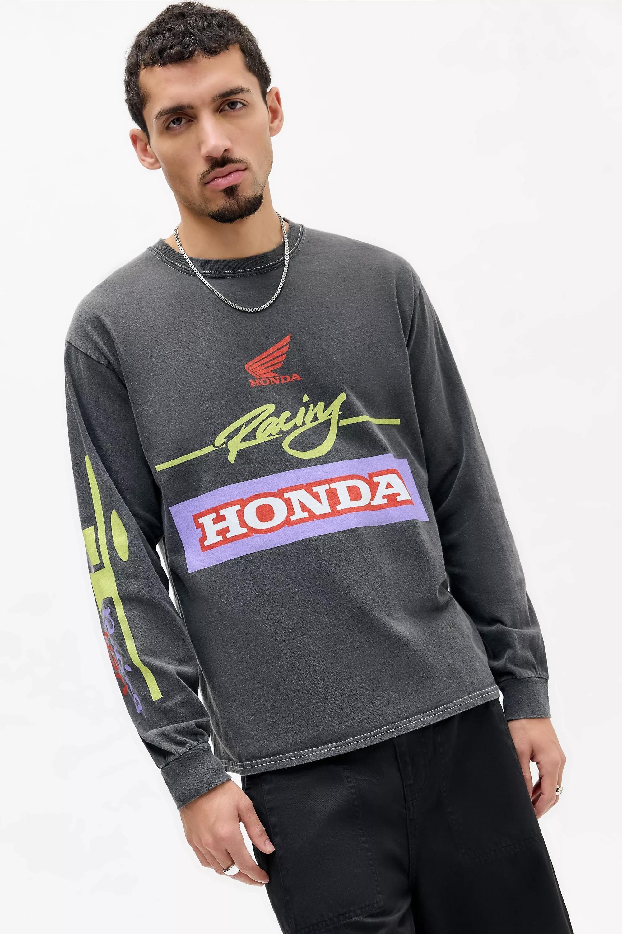 Black Uo Black Honda Racing Long Sleeve T-Shirt, BLK, large image number 0
