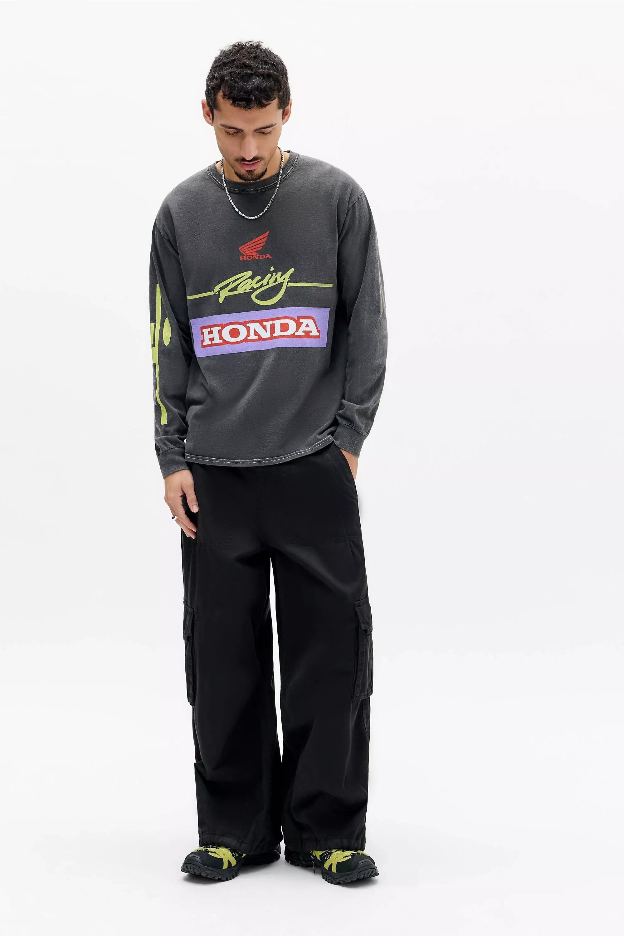 Black Uo Black Honda Racing Long Sleeve T-Shirt, BLK, large image number 1