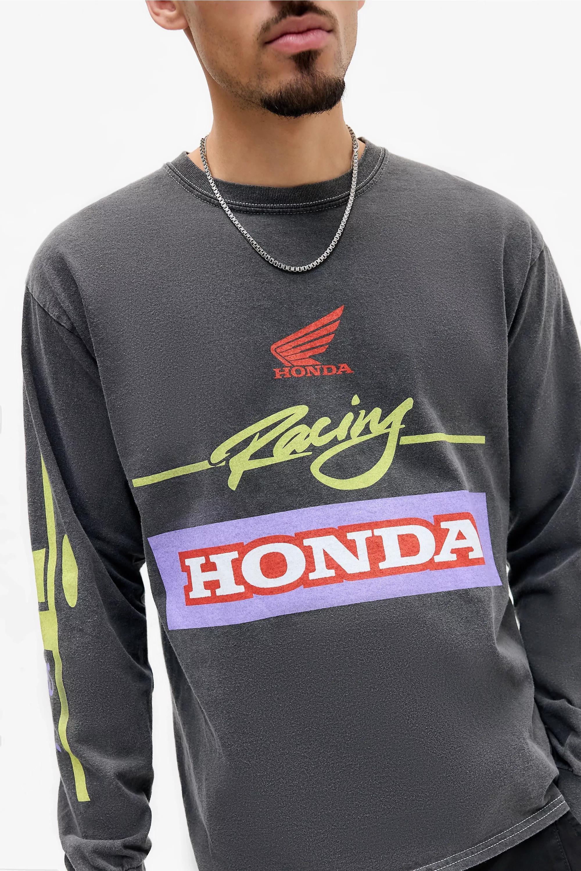 Black Uo Black Honda Racing Long Sleeve T-Shirt, BLK, large image number 2