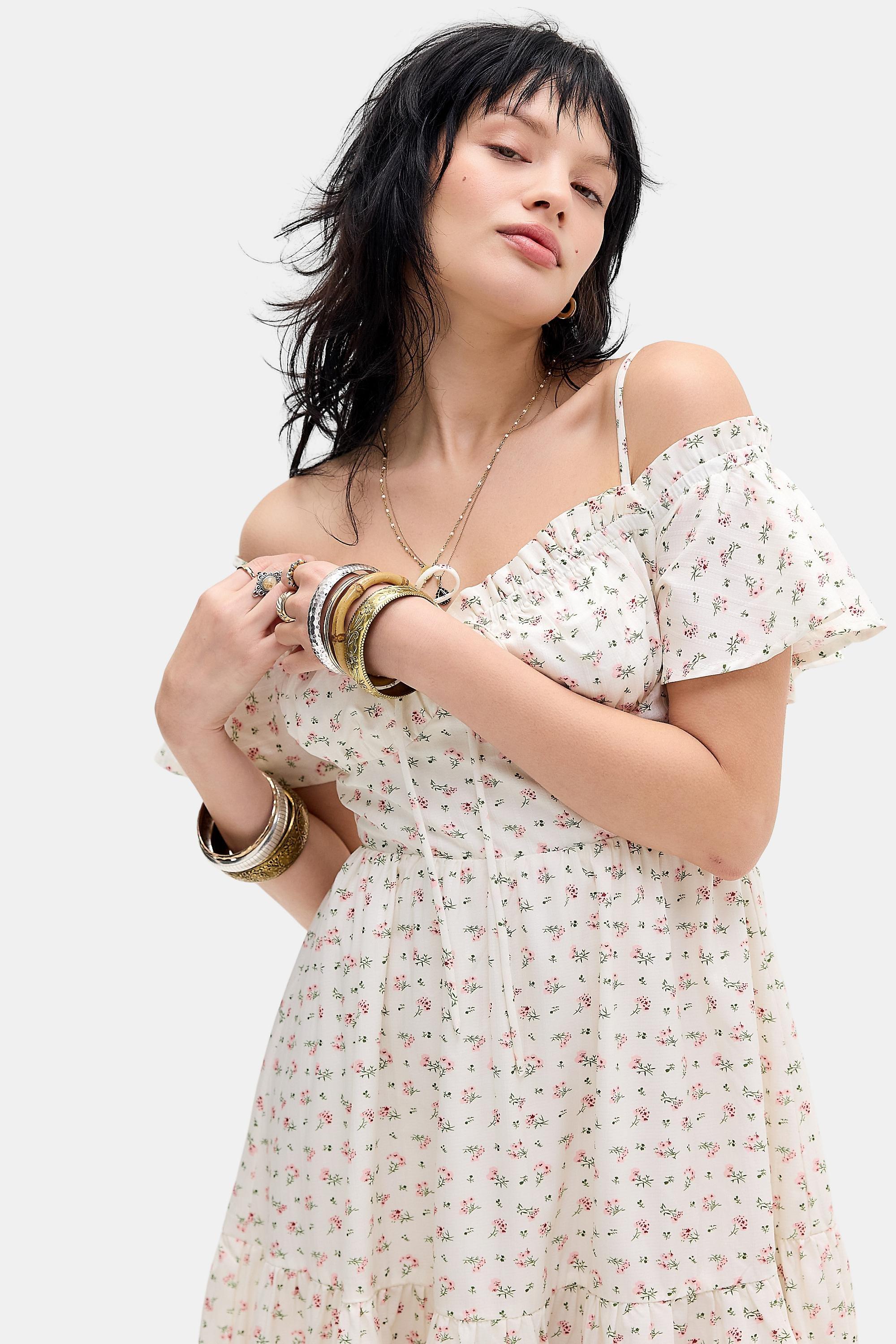 White Kiss The Sky Uo Rose Maxi Dress, WHT, large image number 1