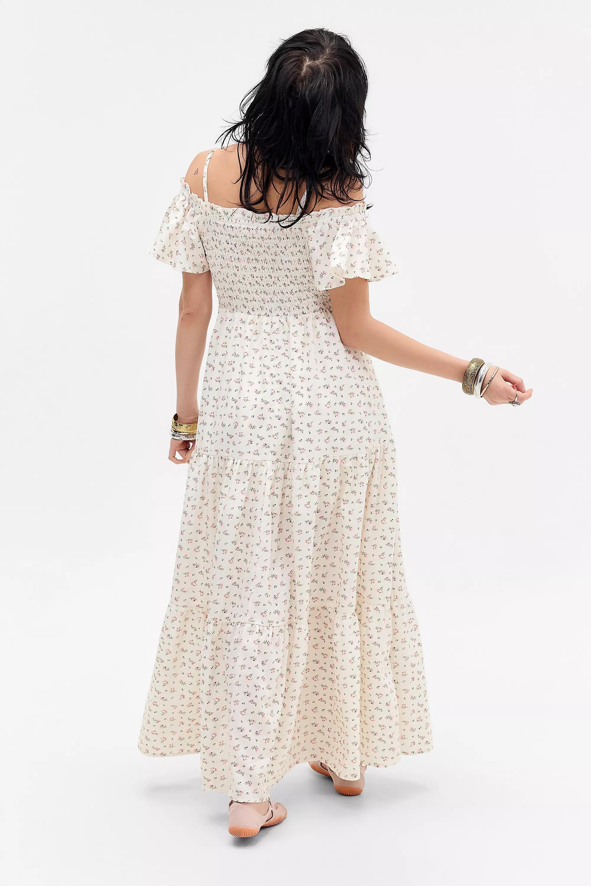 White Kiss The Sky Uo Rose Maxi Dress, WHT, large image number 5