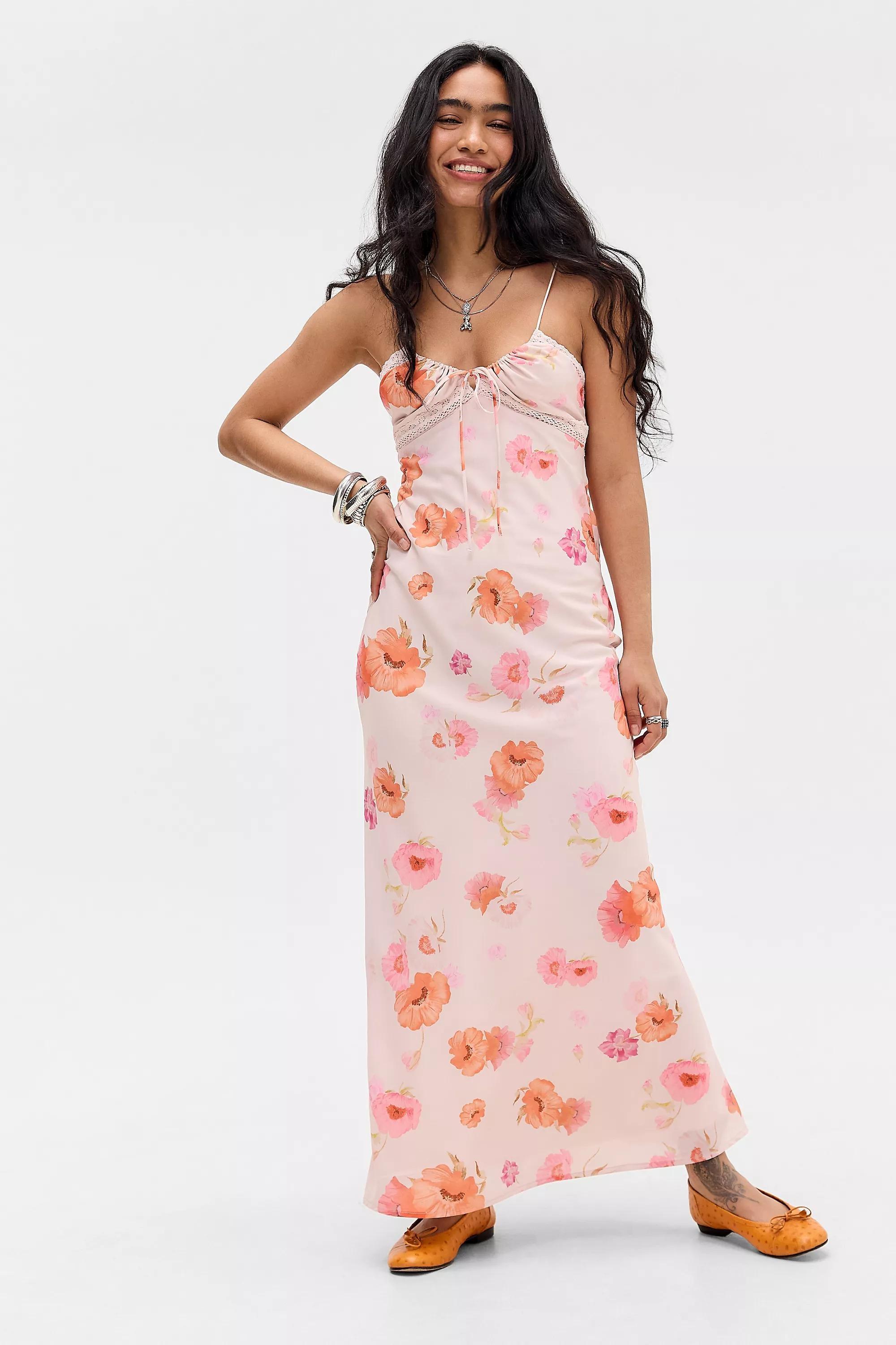 Pink Kiss The Sky Uo Juliette Floral Maxi Dress, PINK, large image number 0