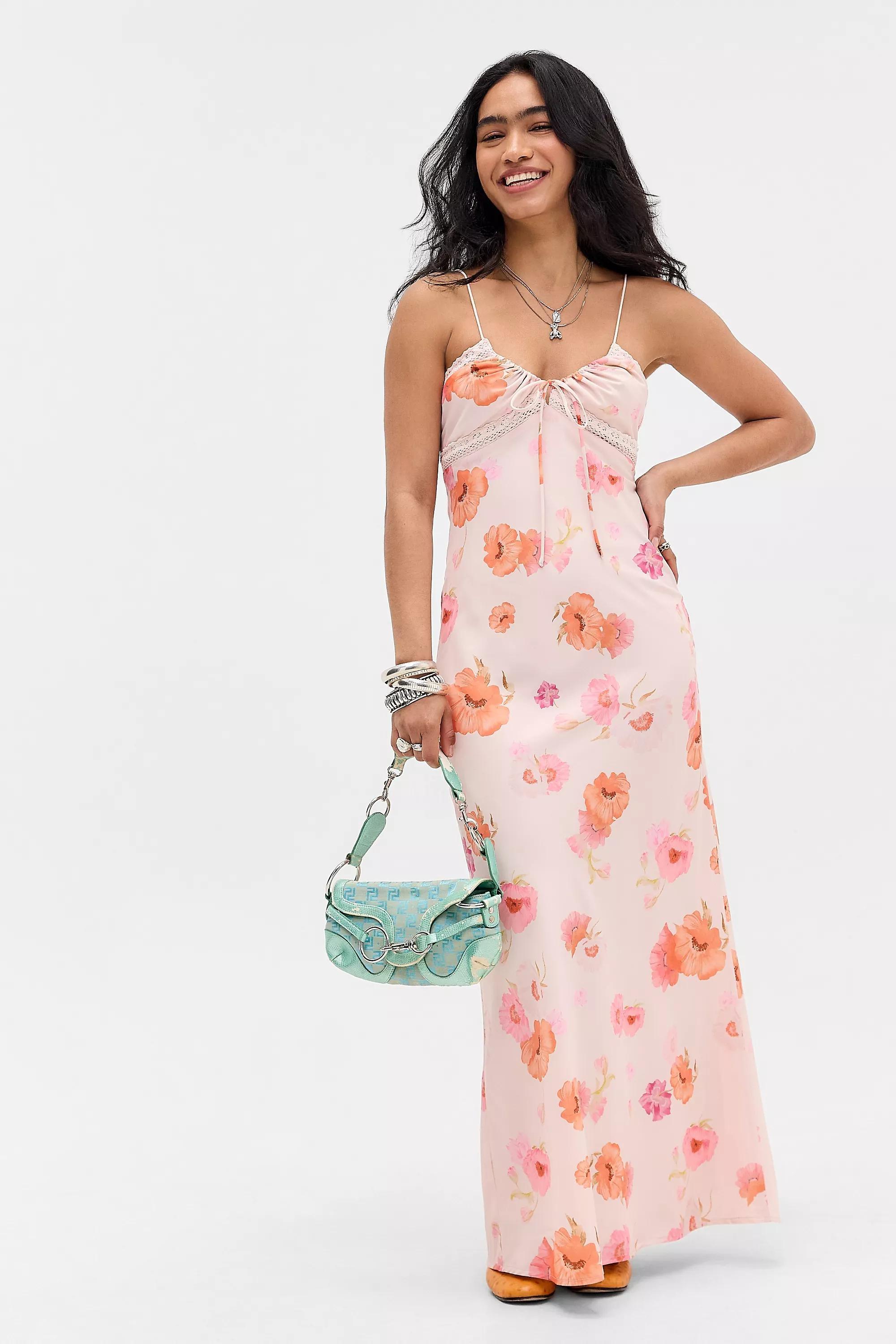 Pink Kiss The Sky Uo Juliette Floral Maxi Dress, PINK, large image number 3