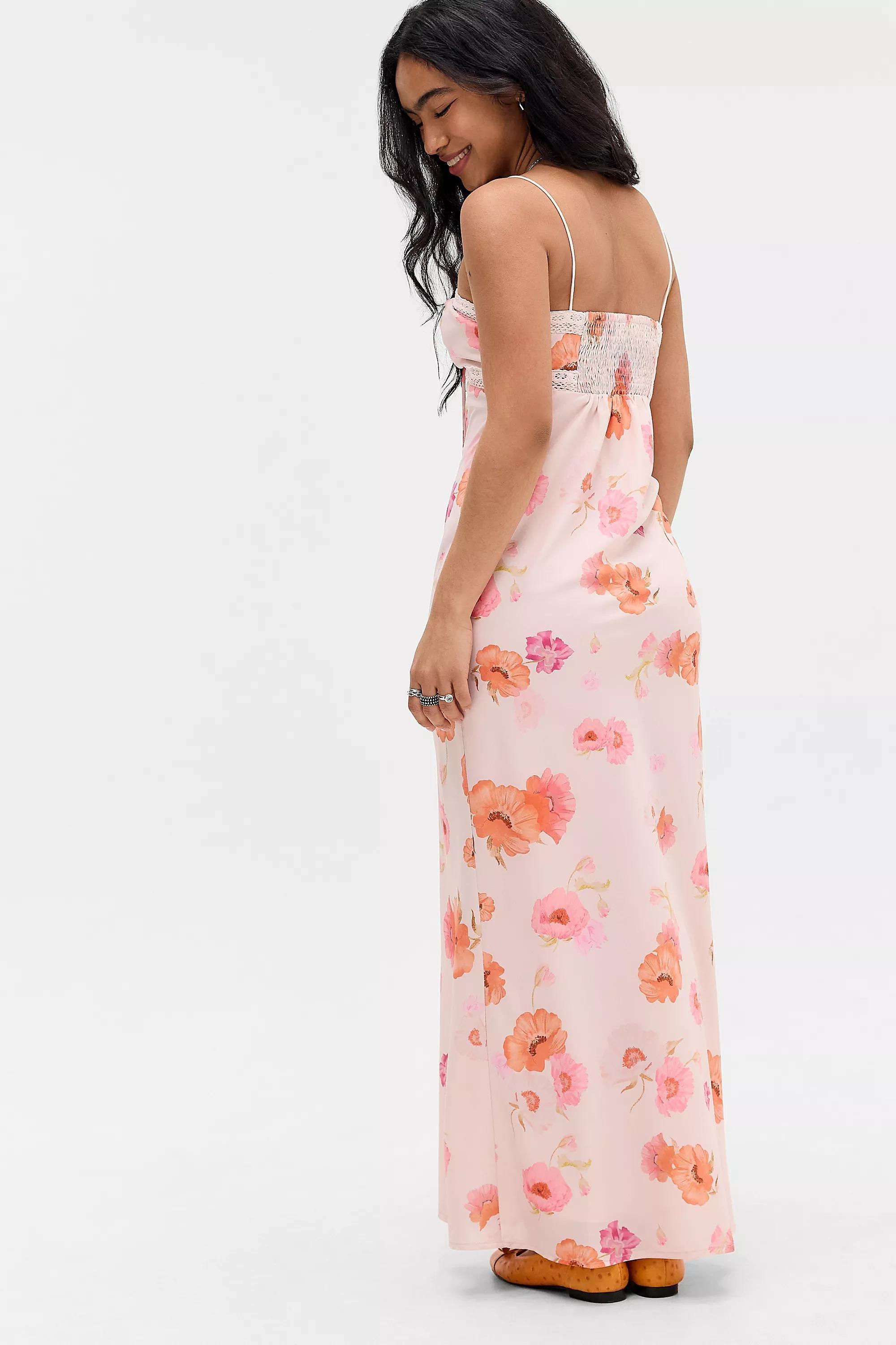 Pink Kiss The Sky Uo Juliette Floral Maxi Dress, PINK, large image number 4