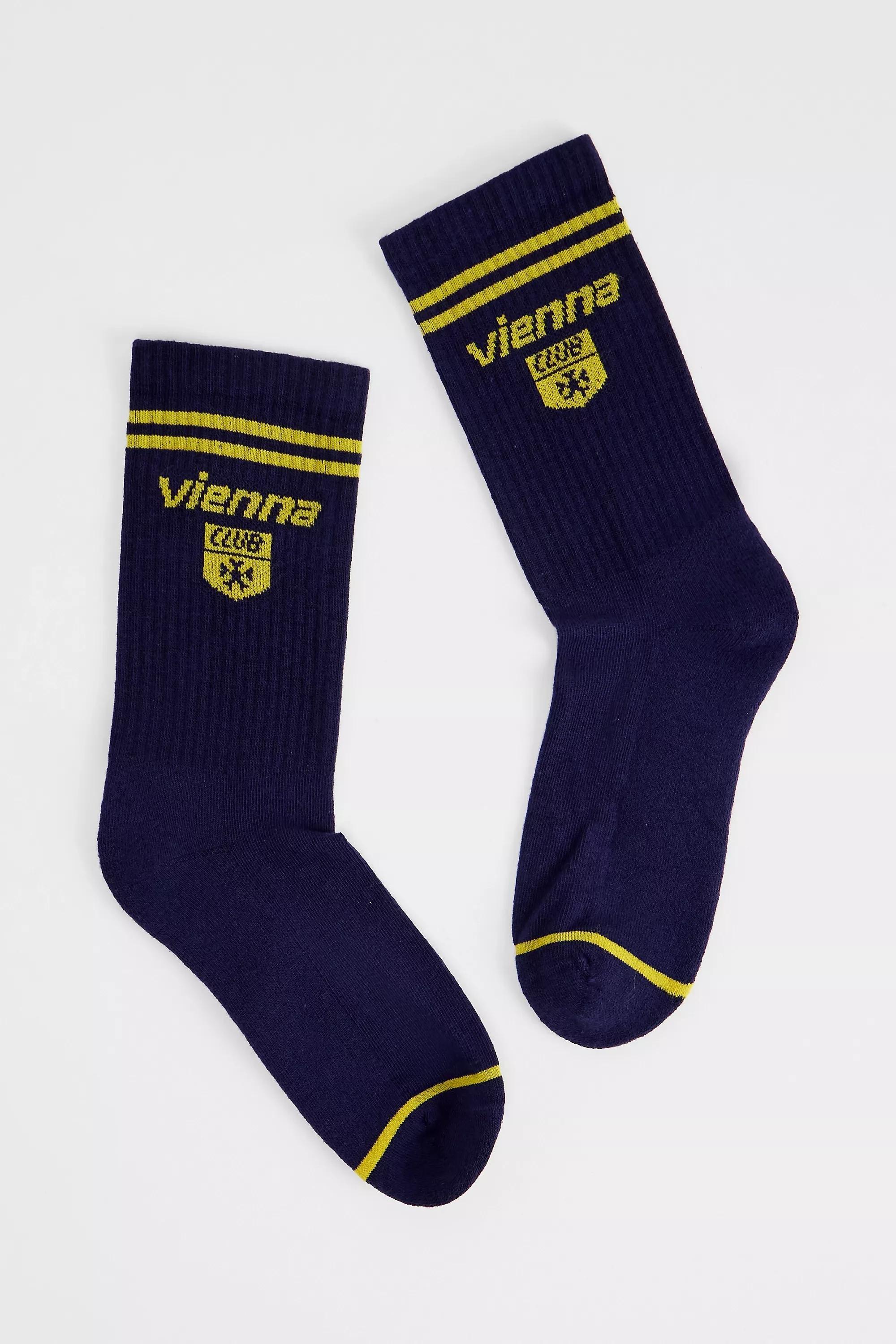 Navy Out From Under Vienna Football Socks, NAVY, large image number 1
