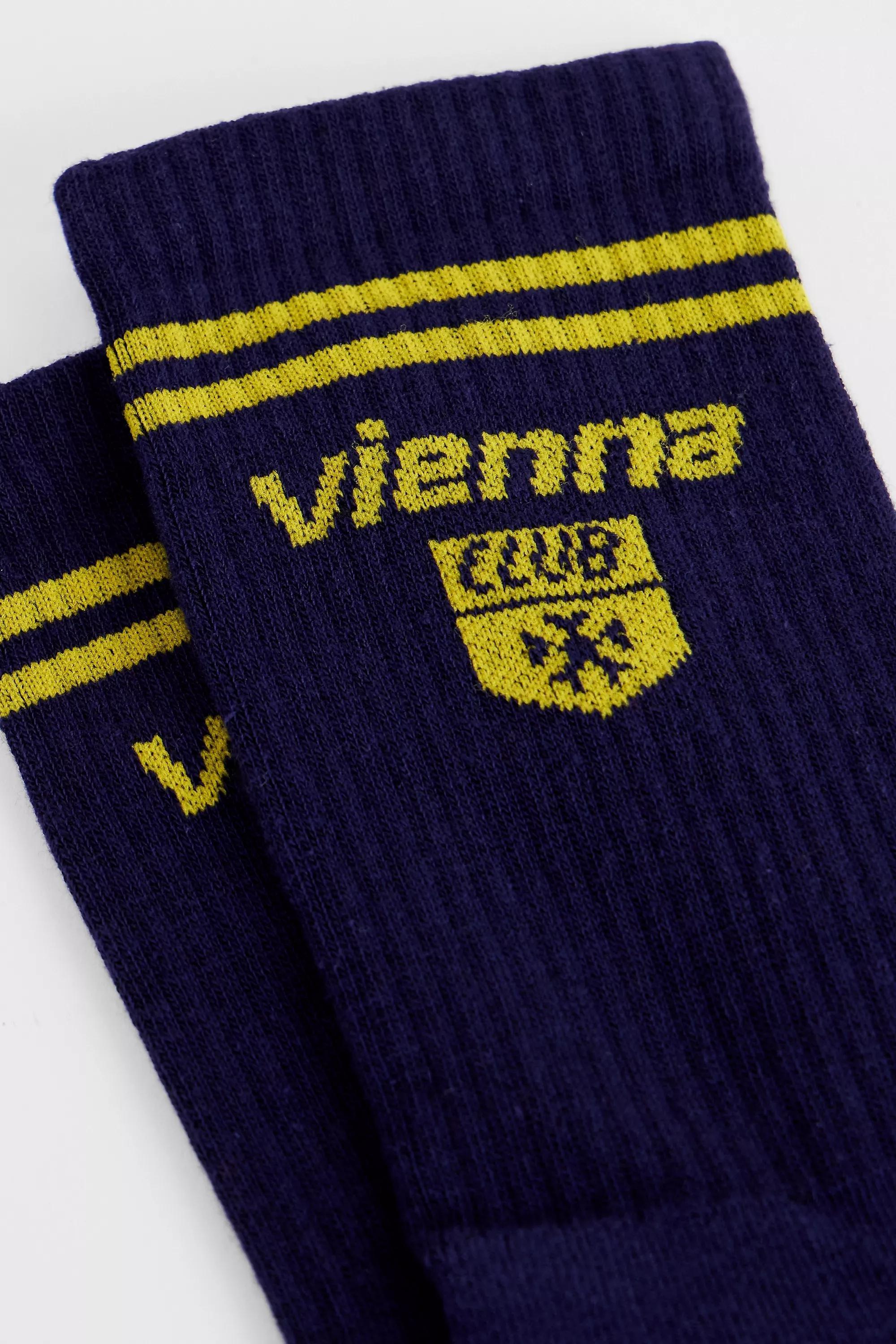 Navy Out From Under Vienna Football Socks, NAVY, large image number 2