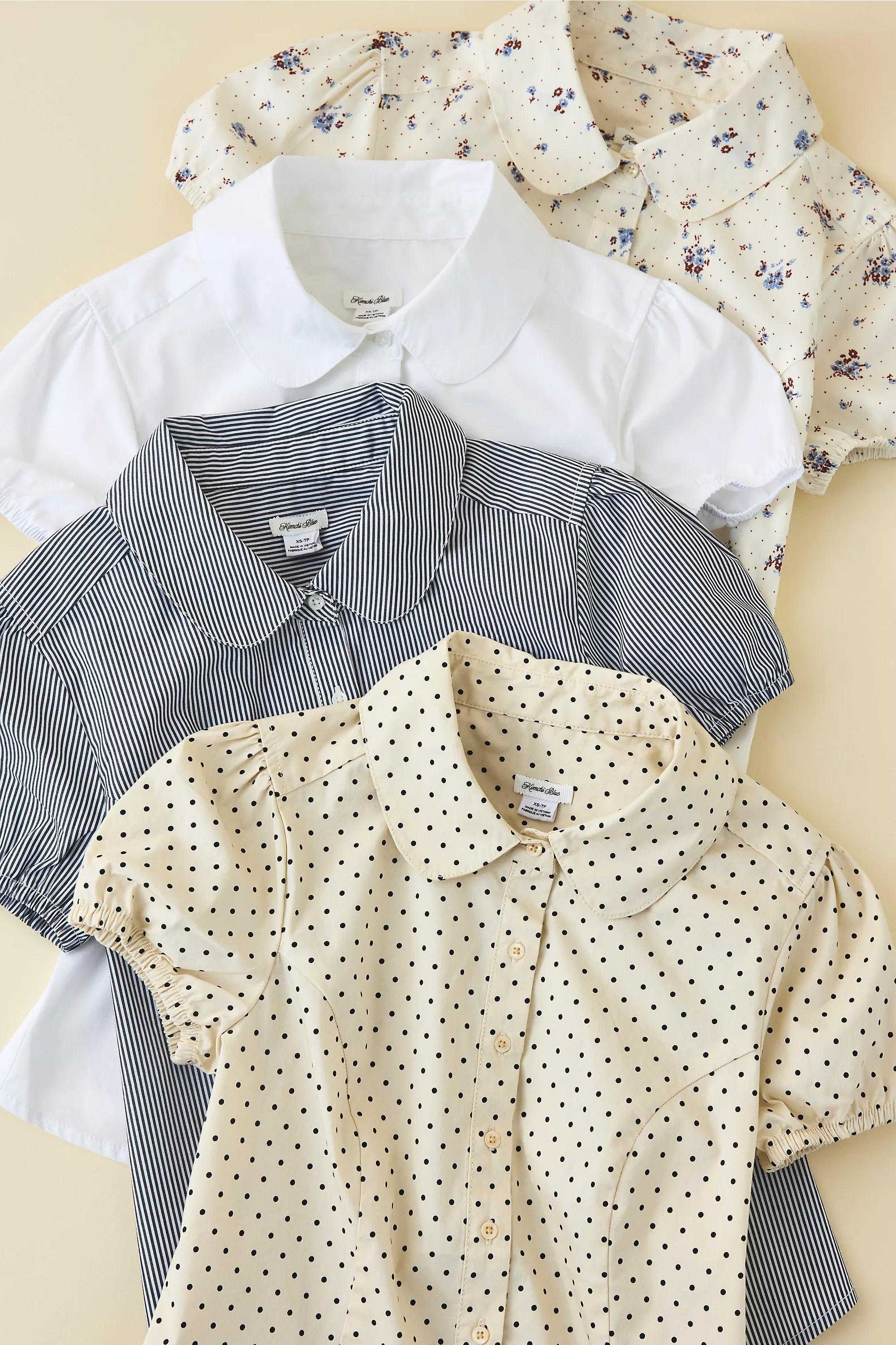 Multicolour Kimchi Blue Clover Round Collar Shirt, B&W, large image number 4