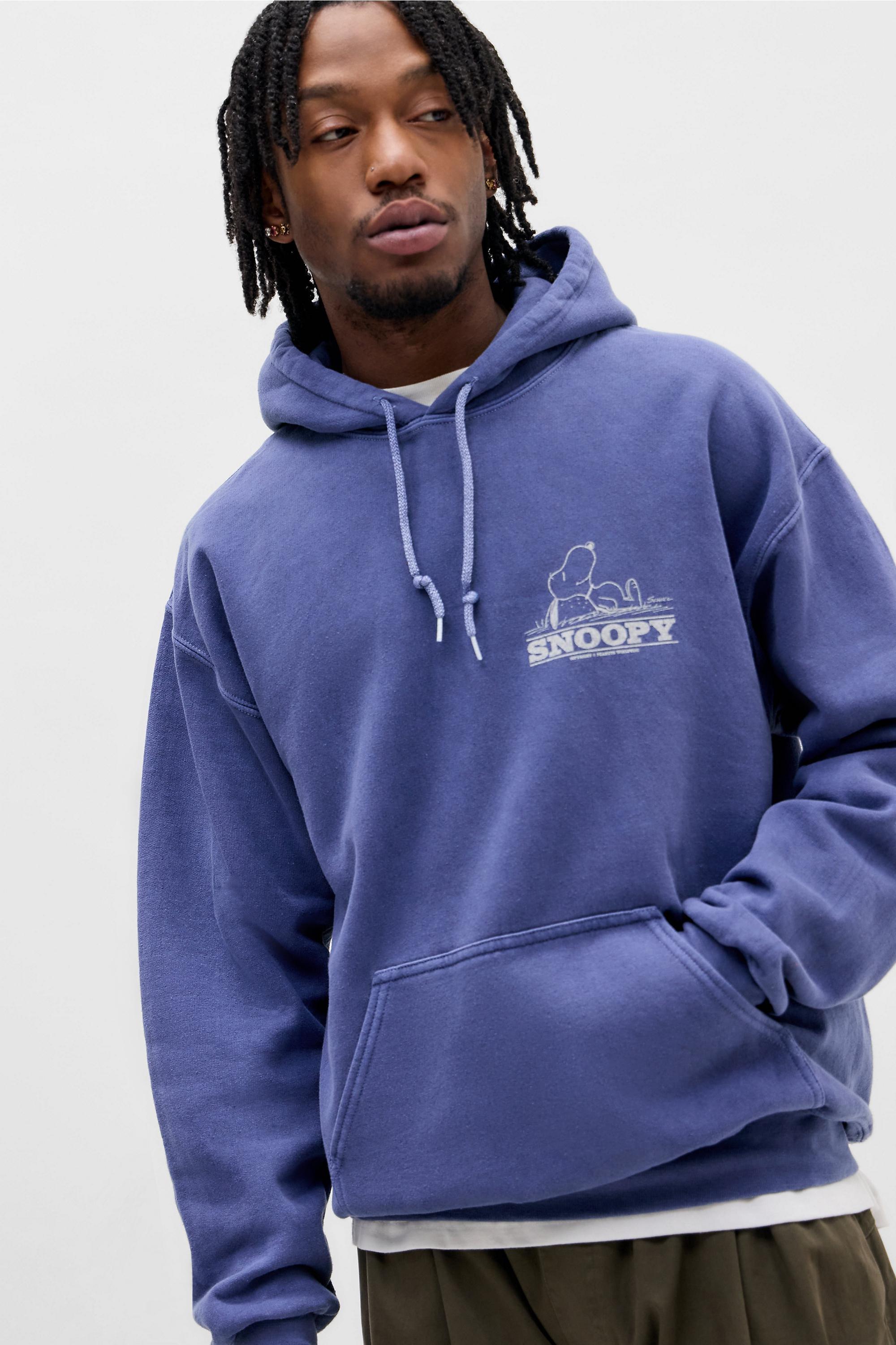 Navy Uo Navy Sleepy Snoopy Hoodie, NAVY, medium