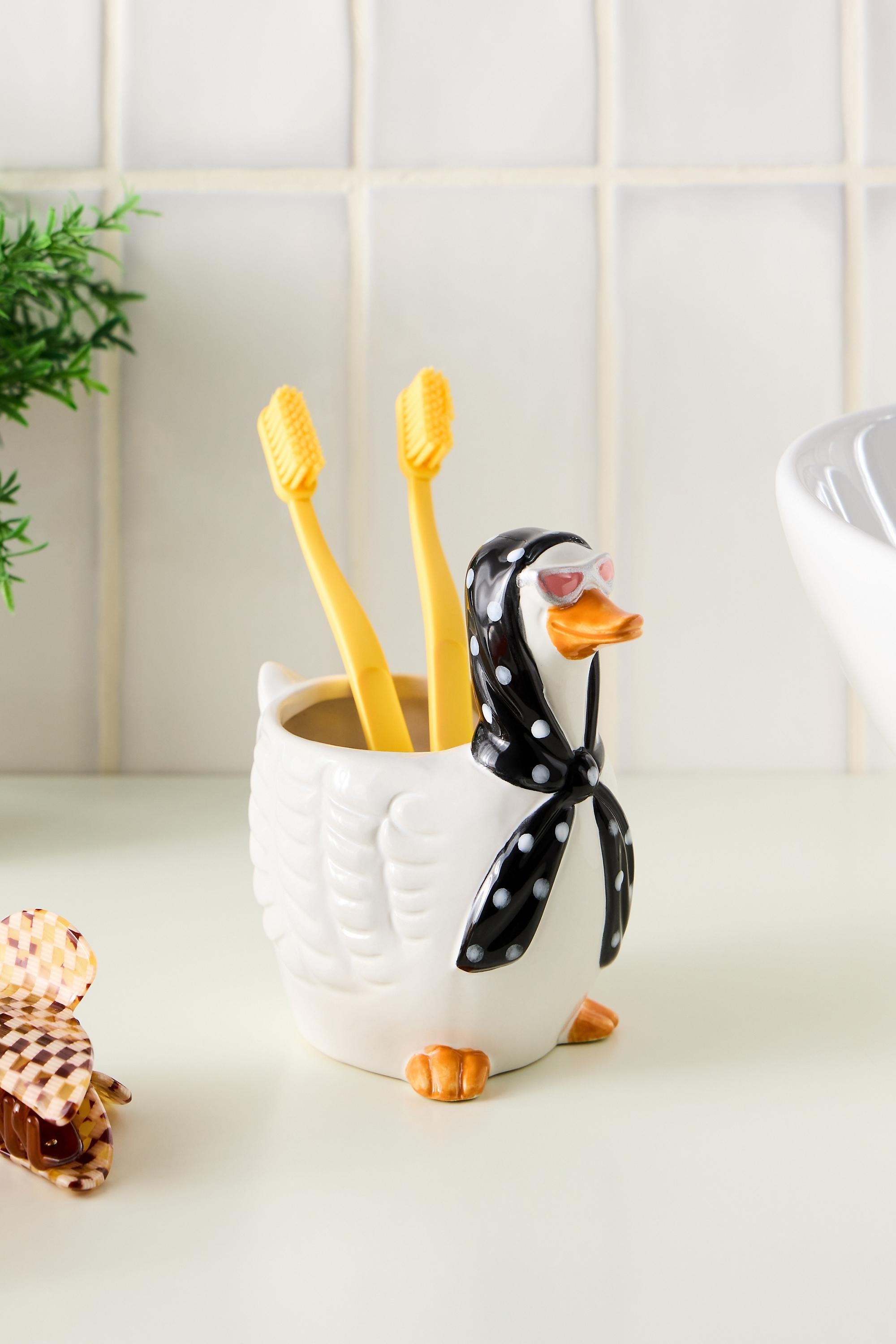 White Silly Goose Storage Pot, WHT, large image number 0