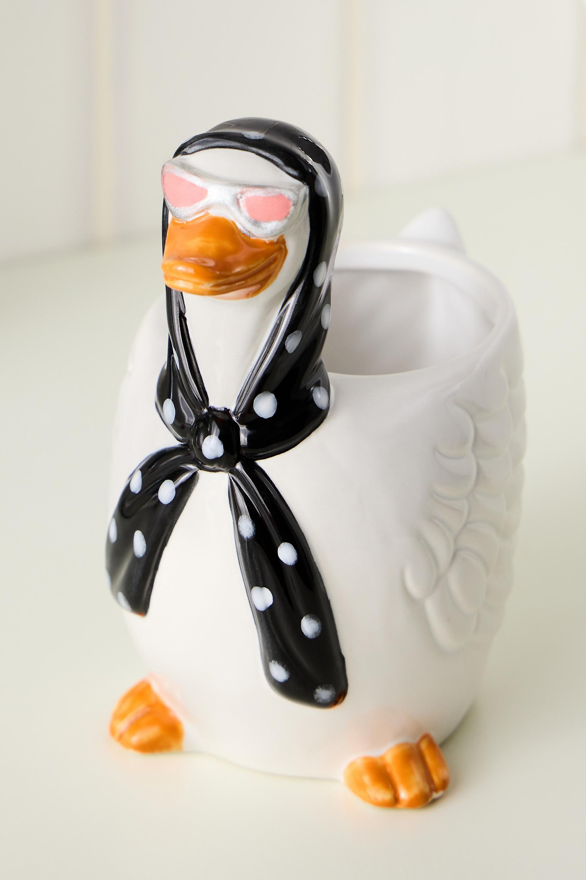 White Silly Goose Storage Pot, WHT, large image number 2