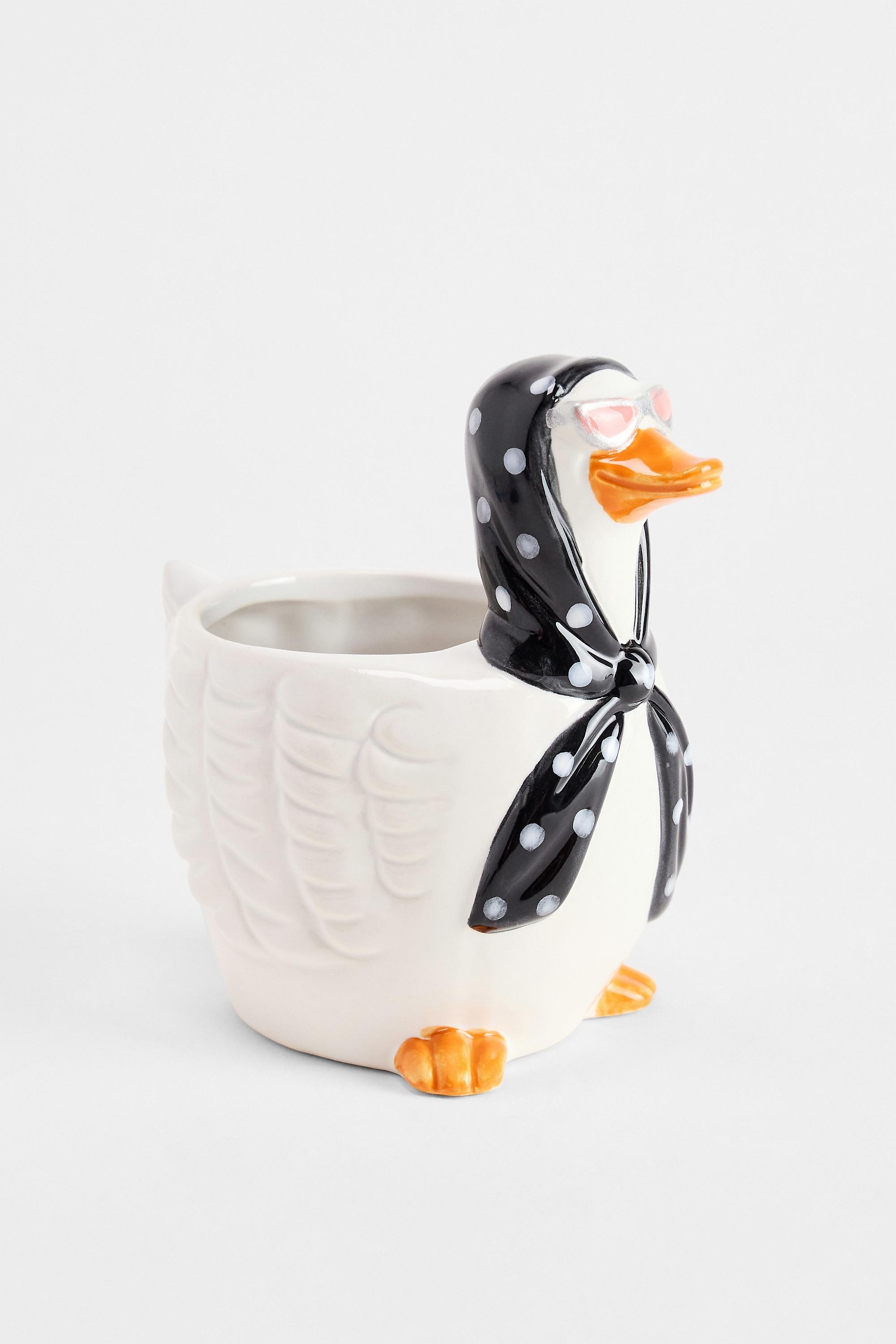 White Silly Goose Storage Pot, WHT, large image number 3