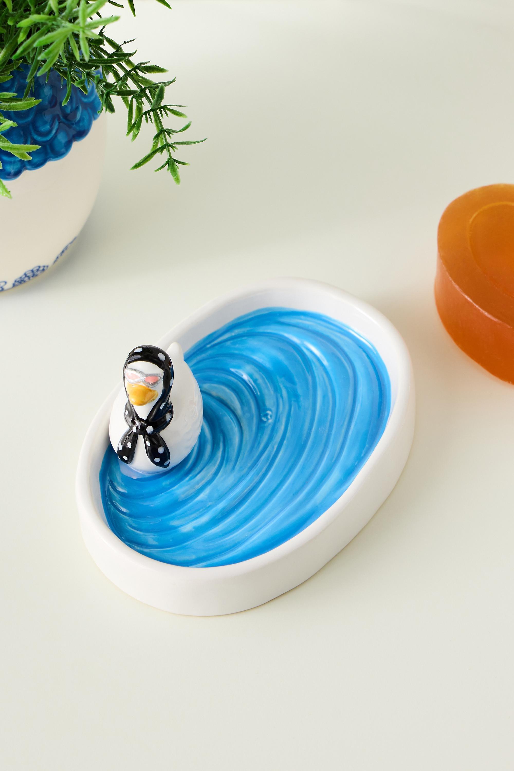 White Silly Goose Soap Dish, WHT, large image number 0