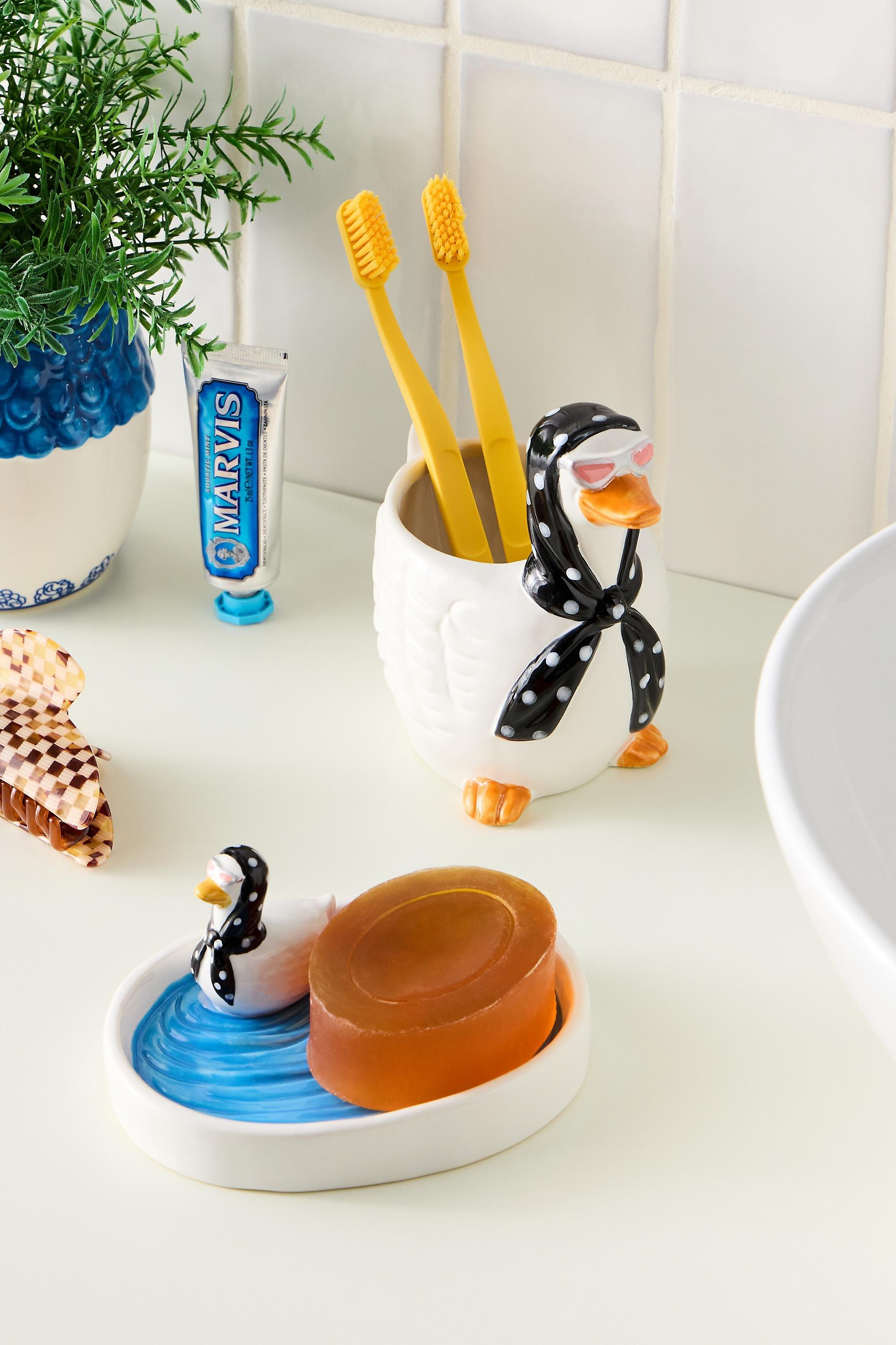 White Silly Goose Soap Dish, WHT, medium
