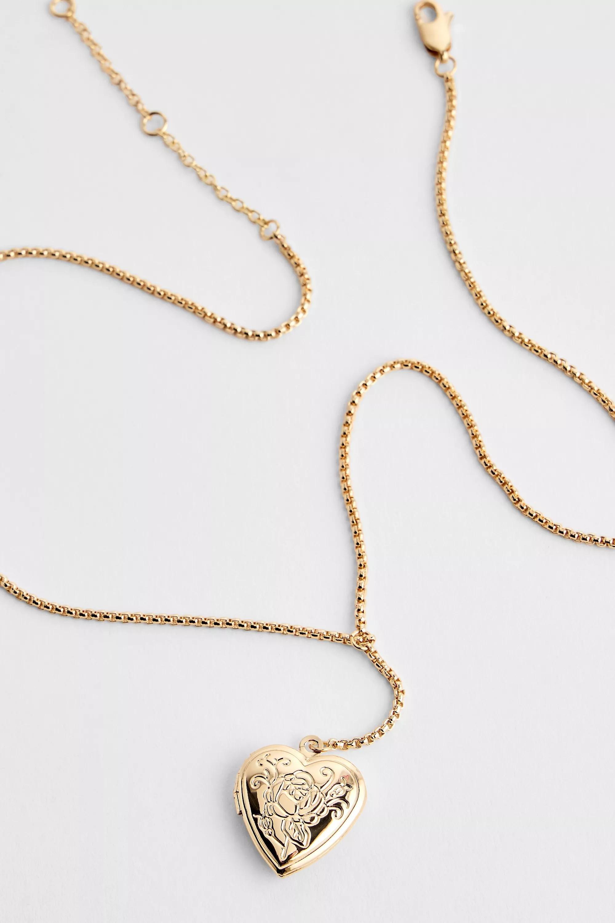 Gold Silence + Noise Mini Heart Locket Lariat Necklace, GOLD, large image number 0